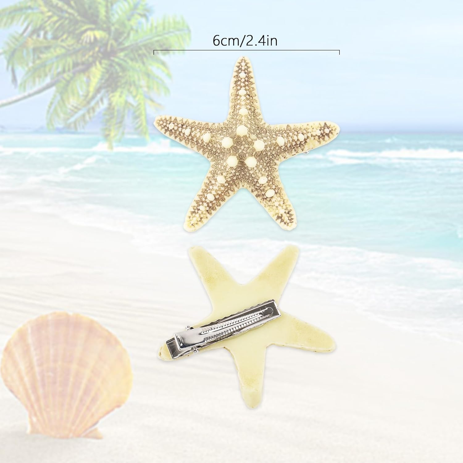 Pack of 4 Starfish Hair Clips, Beach Starfish Hair Pin Mermaid Hair Accessories Mermaid Accessories Women