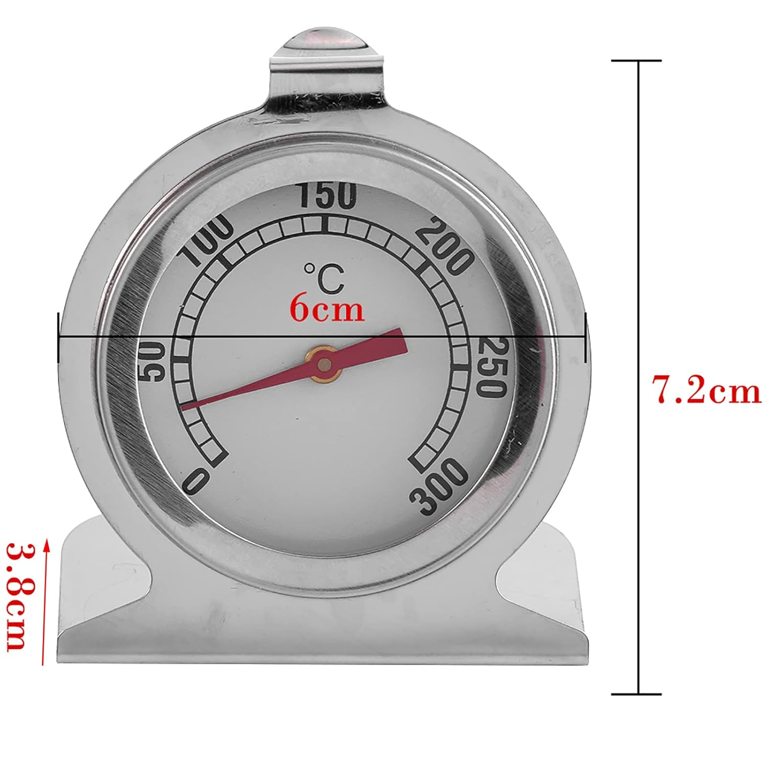 1Pc Stainless Steel Oven Thermometer Kitchen Baking Temperature Measuring Thermometers Timers Tool Hot