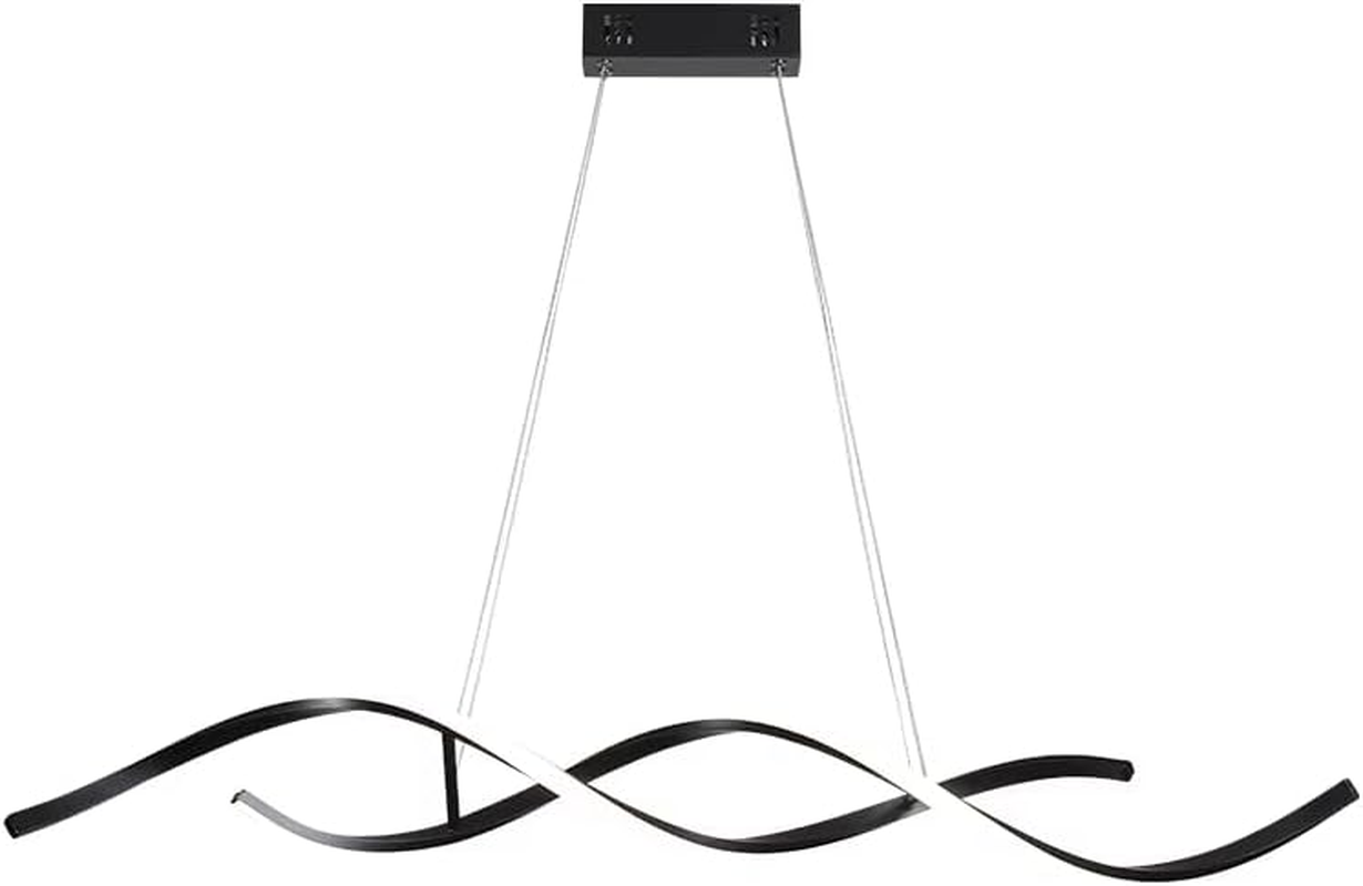 BAMDECOR A24122 Modern Minimalist Black Pendant Light Adjustable LED Chandelier for Dining Room and Bar 120Cm/150Cm (150Cm) image number 2
