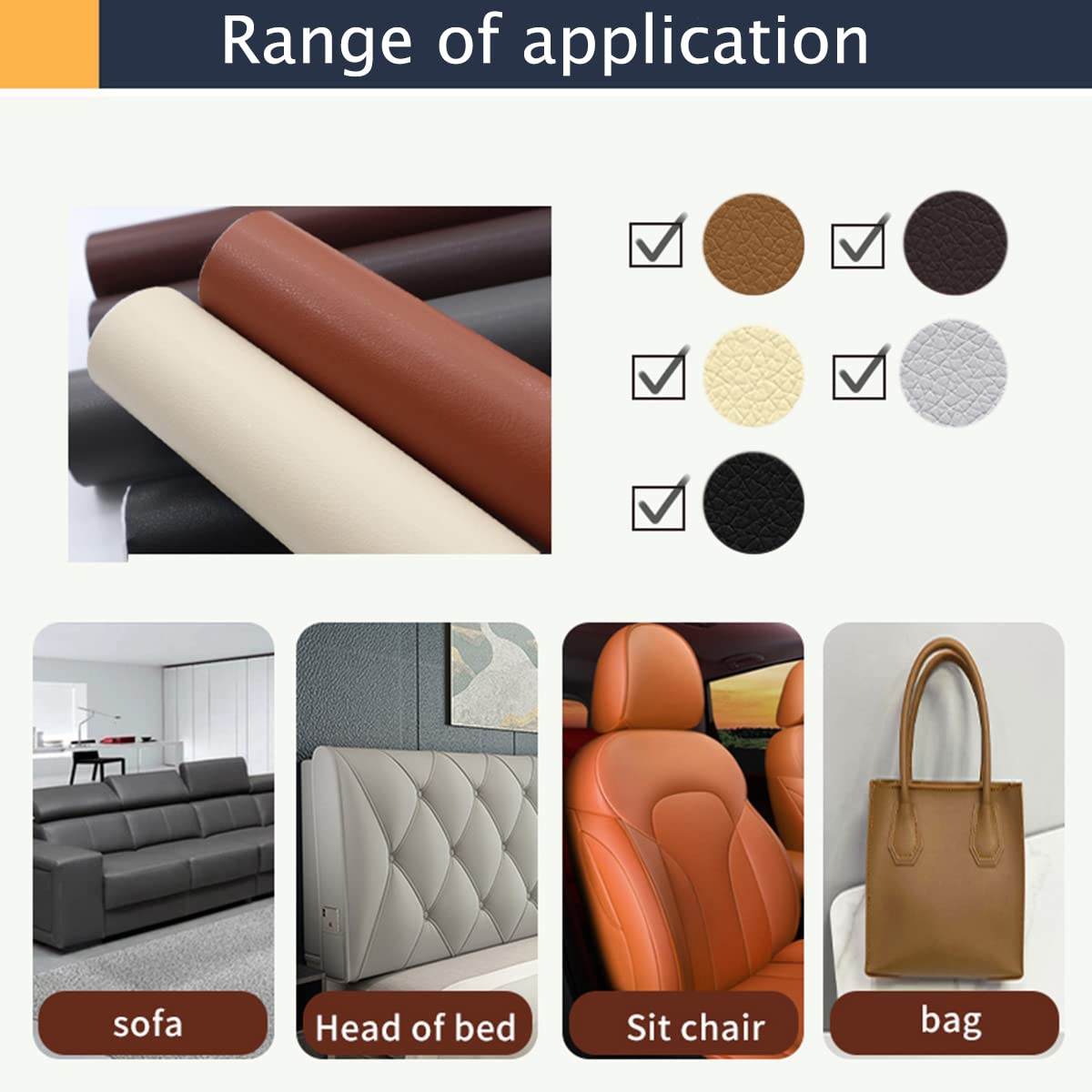 LEKEONE Large Leather Repair Patch, 17X60 Inch Leather Repair Tape Self,Repair Patch Self Adhesive Waterproof for Couches, Furniture, Kitchen Cabinets, Car Seats (Dark Brown, 17 * 60 Inch)