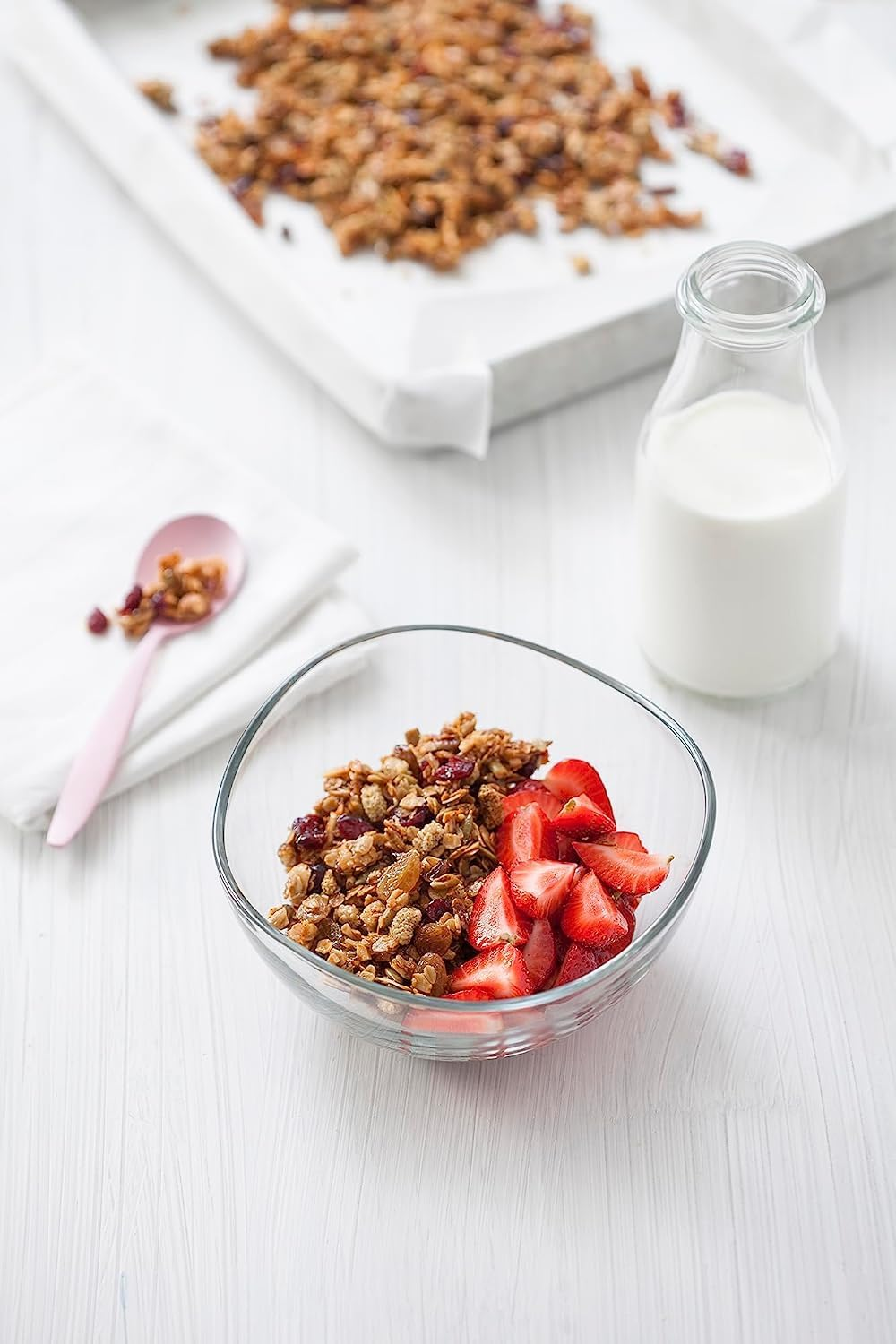 EISIA Set of 6 310 Ml Glass Serving Bowls, Dessert Bowls, Salad Bowls Made of Glass image number 4