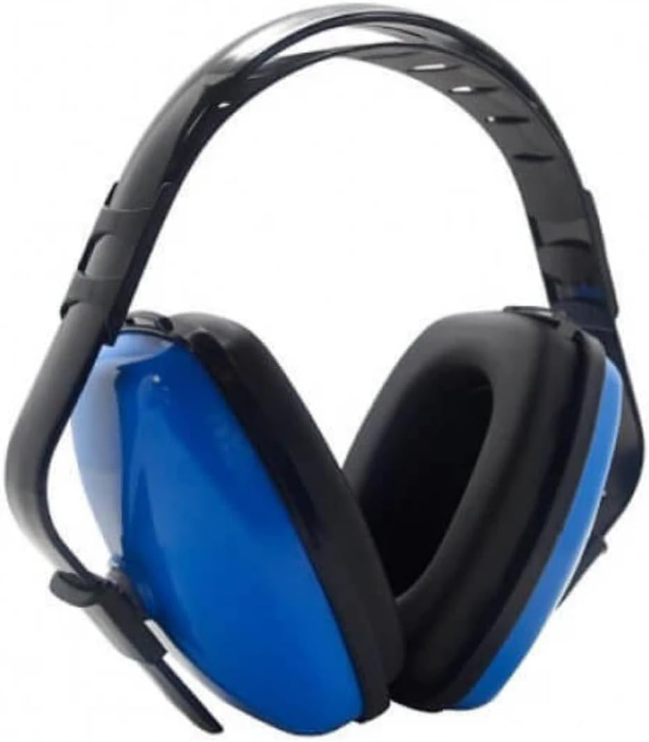 Shield Right Blue Earmuffs, 29Db, Comfortable Adjustable Design with Memory Foam Padded Cushions, Industrial Class 5 SLC80, Gardening, Construction, DIY image number 1