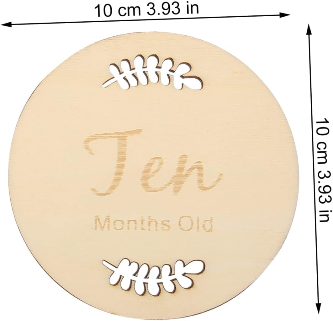 Newborn Boy Milestone Cards Birth Anniversary Sign Monthly Milestone Wood Discs image number 5