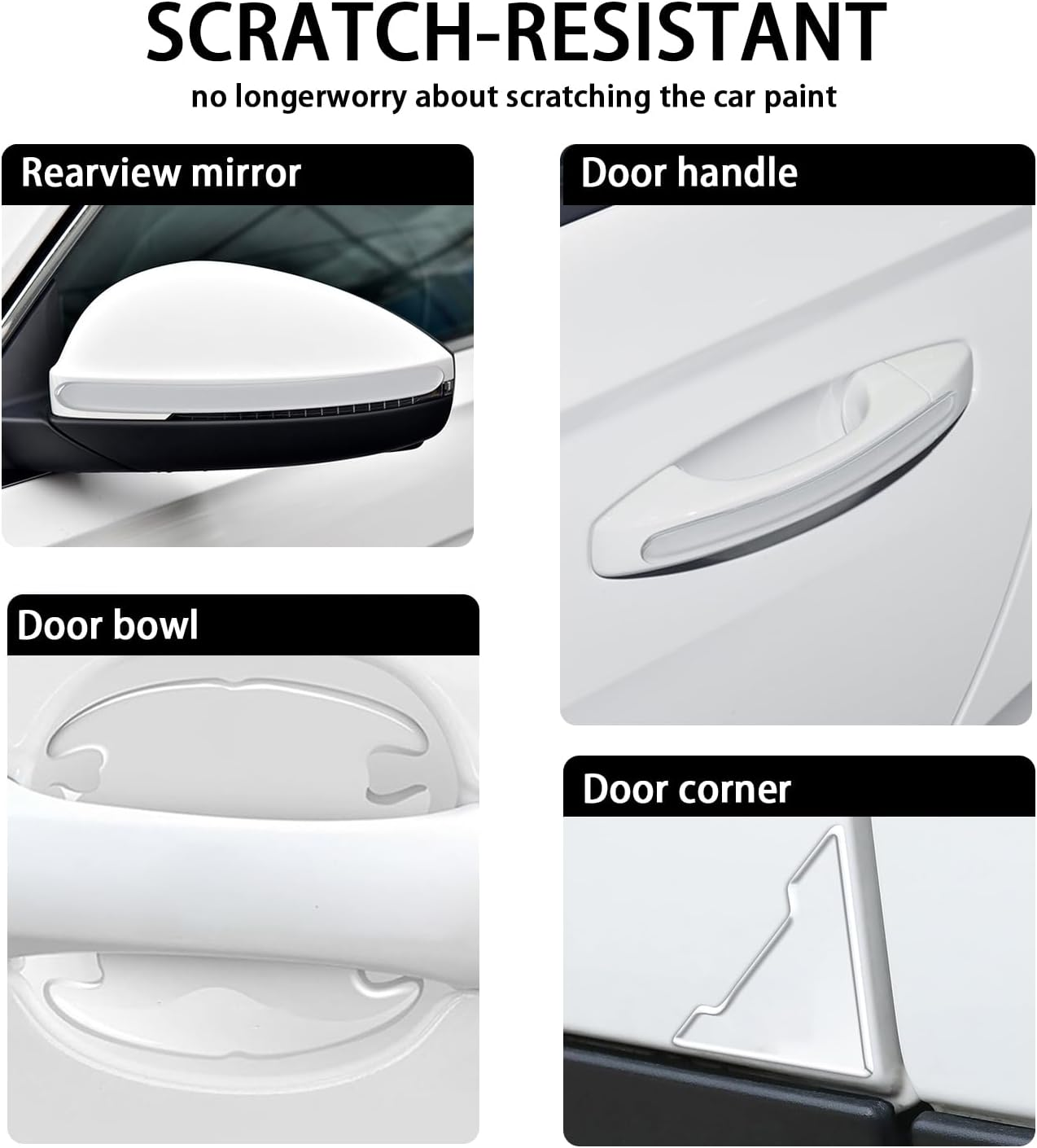 14Pcs Invisible Car Door Protector, Scratch-Resistant Transparent Waterproof Car Door Handle Protector, Protecting Paint from Daily Wear and Tear, Suitable for Most Cars image number 2