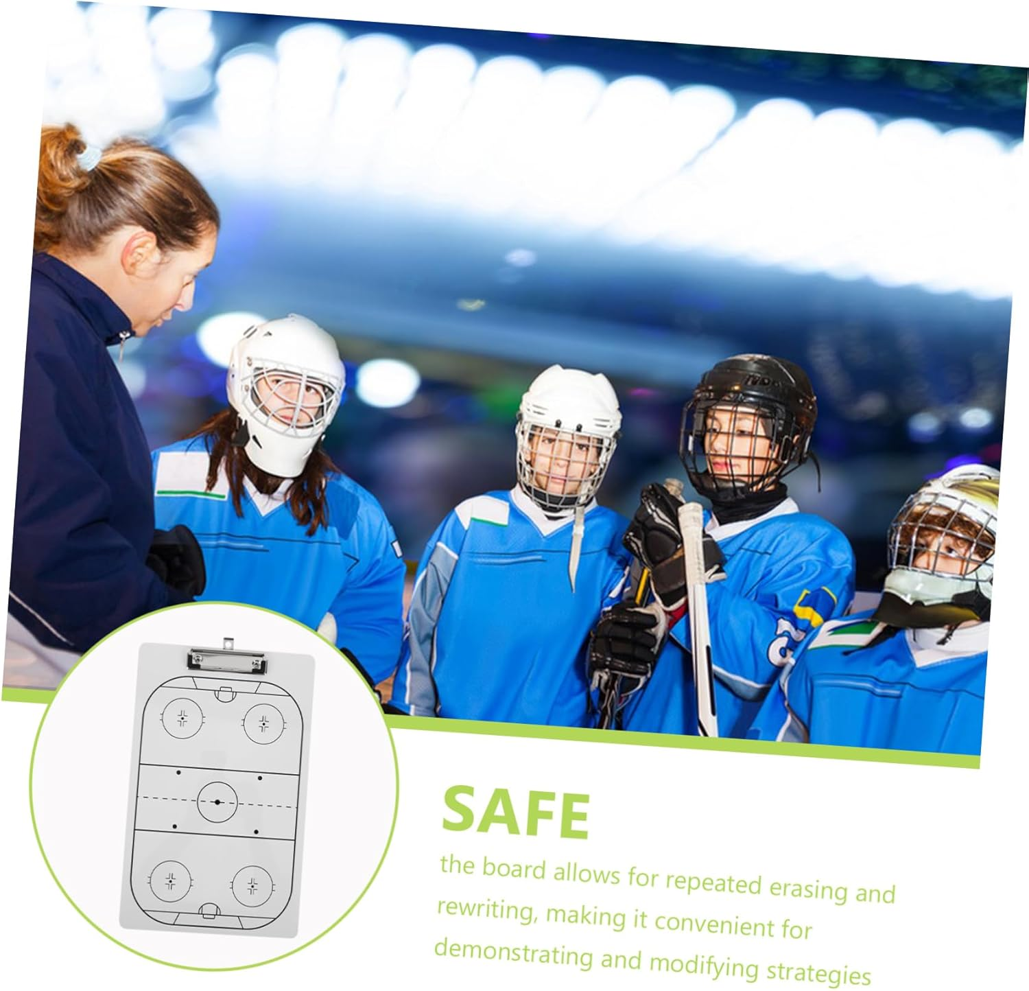 HANABASS Ice Hockey Coaching Board Dry Erase Whiteboard Coaches Clipboard Tactical Planning Board for Training and Strategy Communication in Ice Hockey Games image number 5