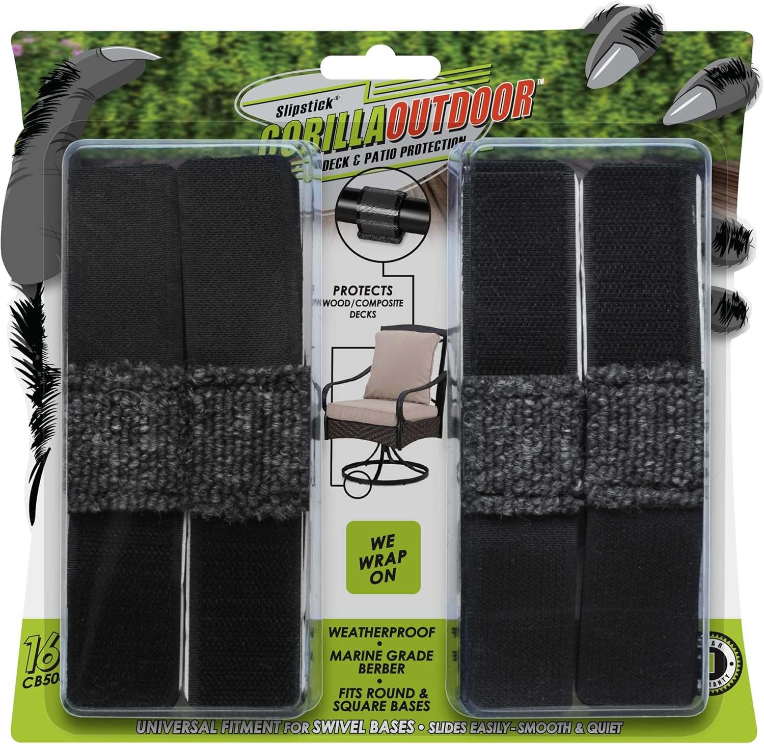 Gorillaoutdoor Sled Base Chair Floor Protectors/Wrap around Berber for Furniture with Tubular Legs and Bases (16 Pack) Wrap on Furniture Pads for Outdoor or Indoor Use Don'T Scratch Your Deck image number 1