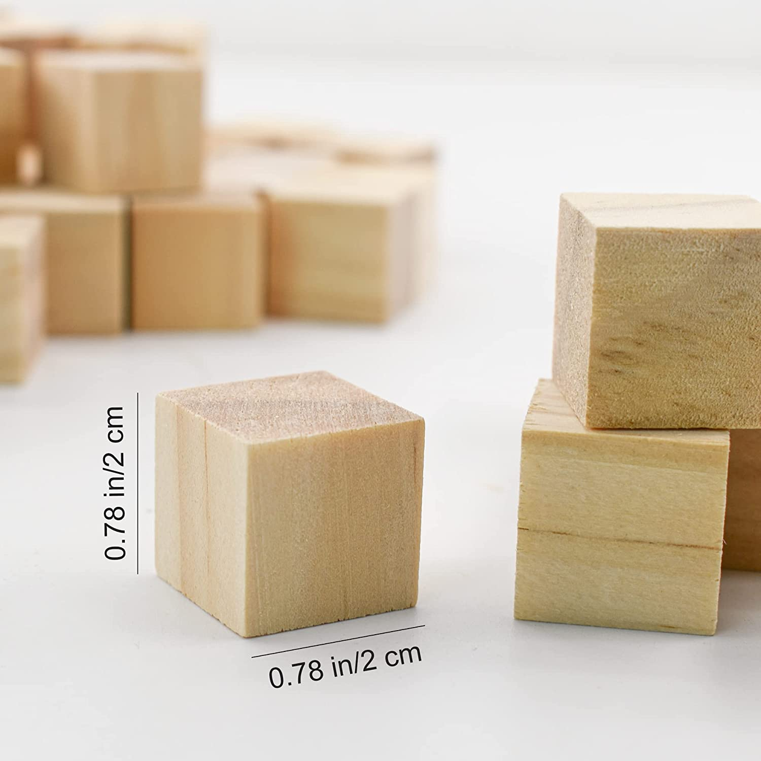 Enkrio Wood Blocks for Crafts 3/4 Inch Wooden Cubes Pack of 100 Unfinished Wood Square Blocks for DIY Projects image number 4