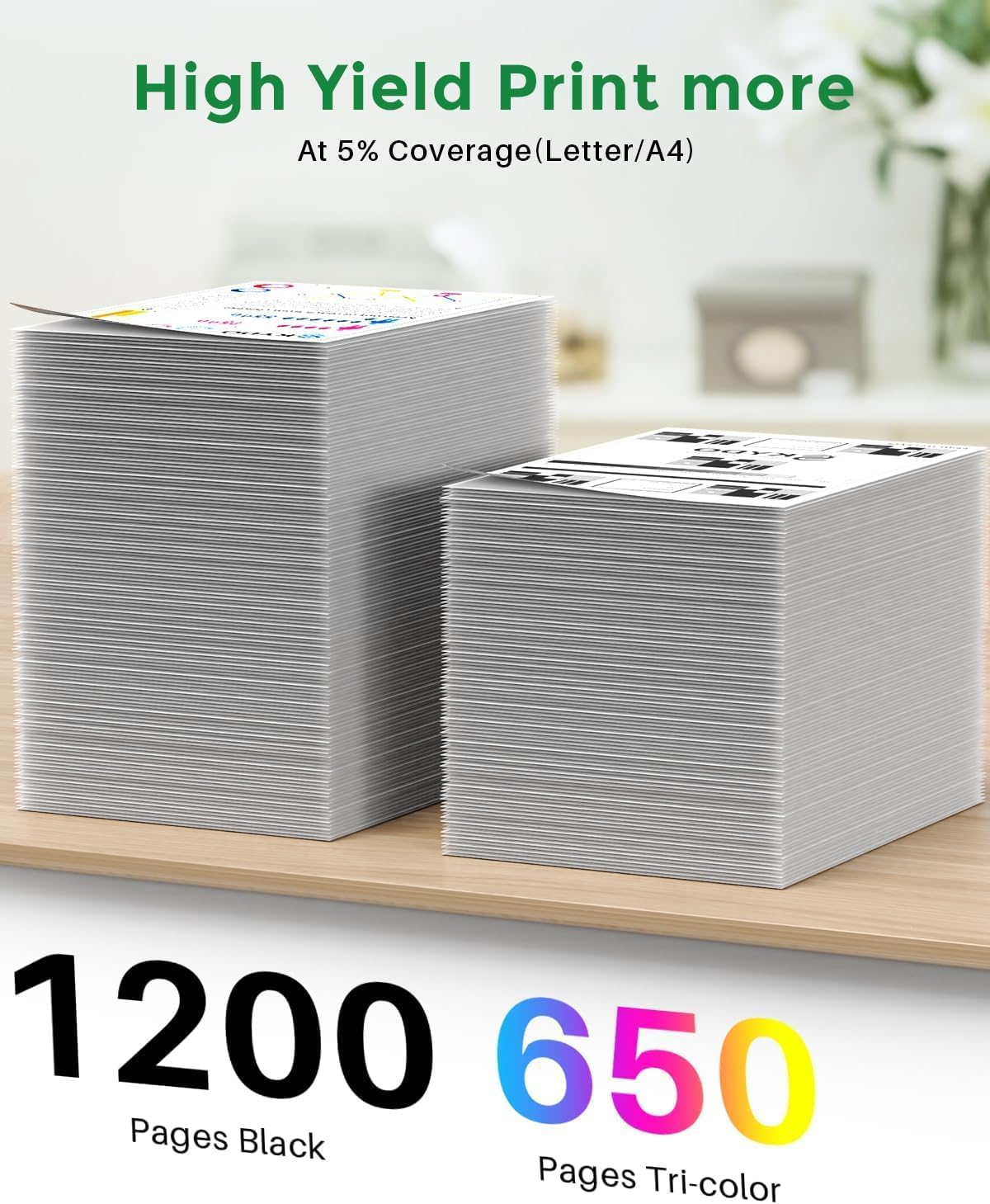 67XXXL Ink Cartridge Combo Pack Replacement High Page Yield for HP 67XL 67XXL 67 XL Use with Deskjet 4155E 4255E 4152 Envy 6055E 6000 6400 6455E Printer (67XXXL Black, 67XXL Tri-Color)