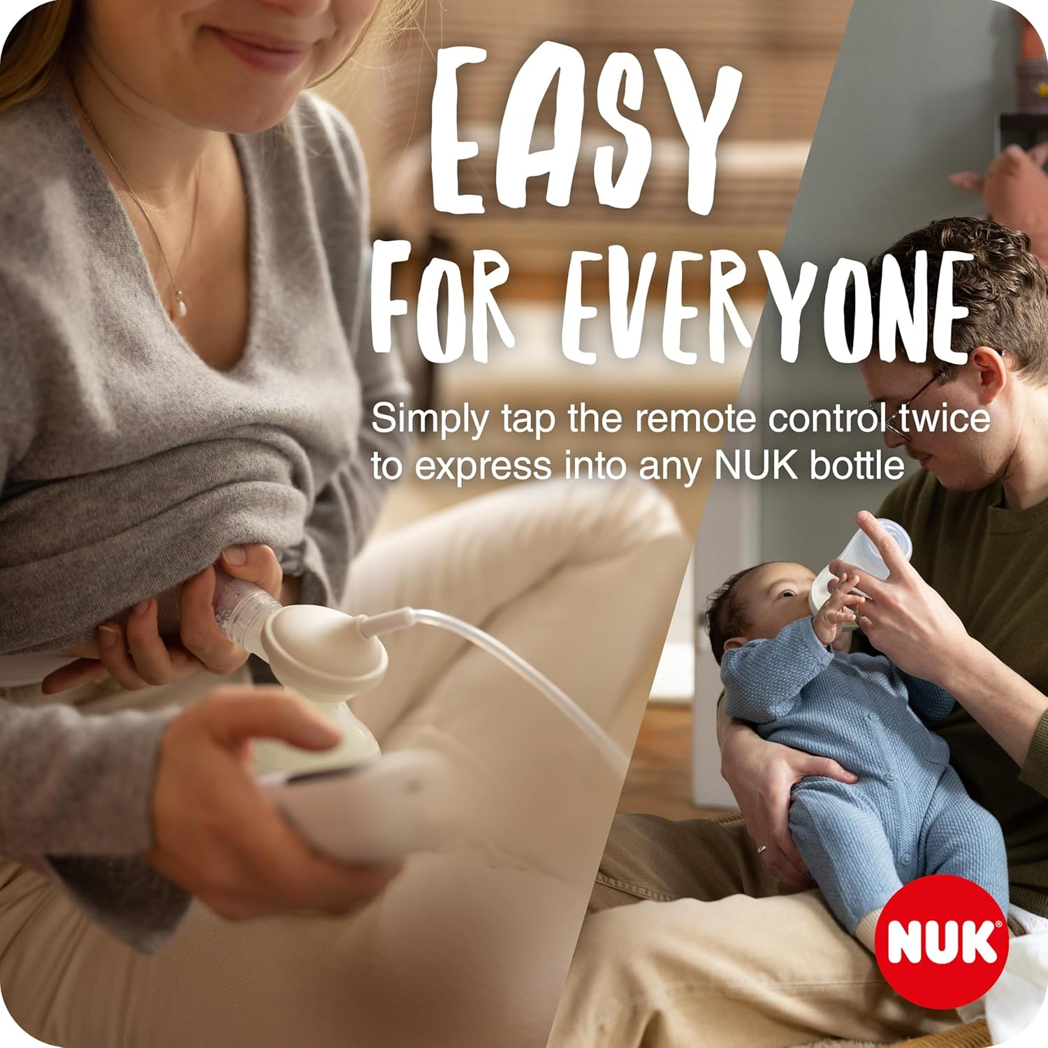 NUK Soft & Easy Electric Breast Pump Extension Kit | 100% Silicone Soft Cups | 24Mm & 27Mm Cups | Single to Double Breast Pump Kit | 1 X Perfect Match Baby Bottle image number 4