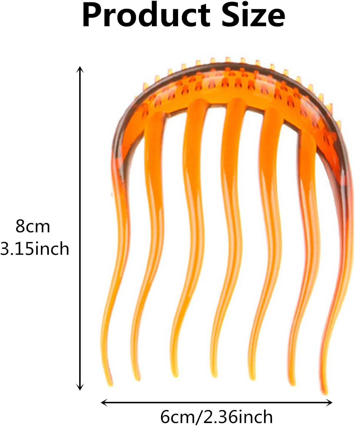 Hair Comb Pack of 2 Plastic Side Hair Twist Comb French Twist Comb Hair Clips with Teeth for Hair Styling Accessories for Women and Girls (Black & Brown) image number 3