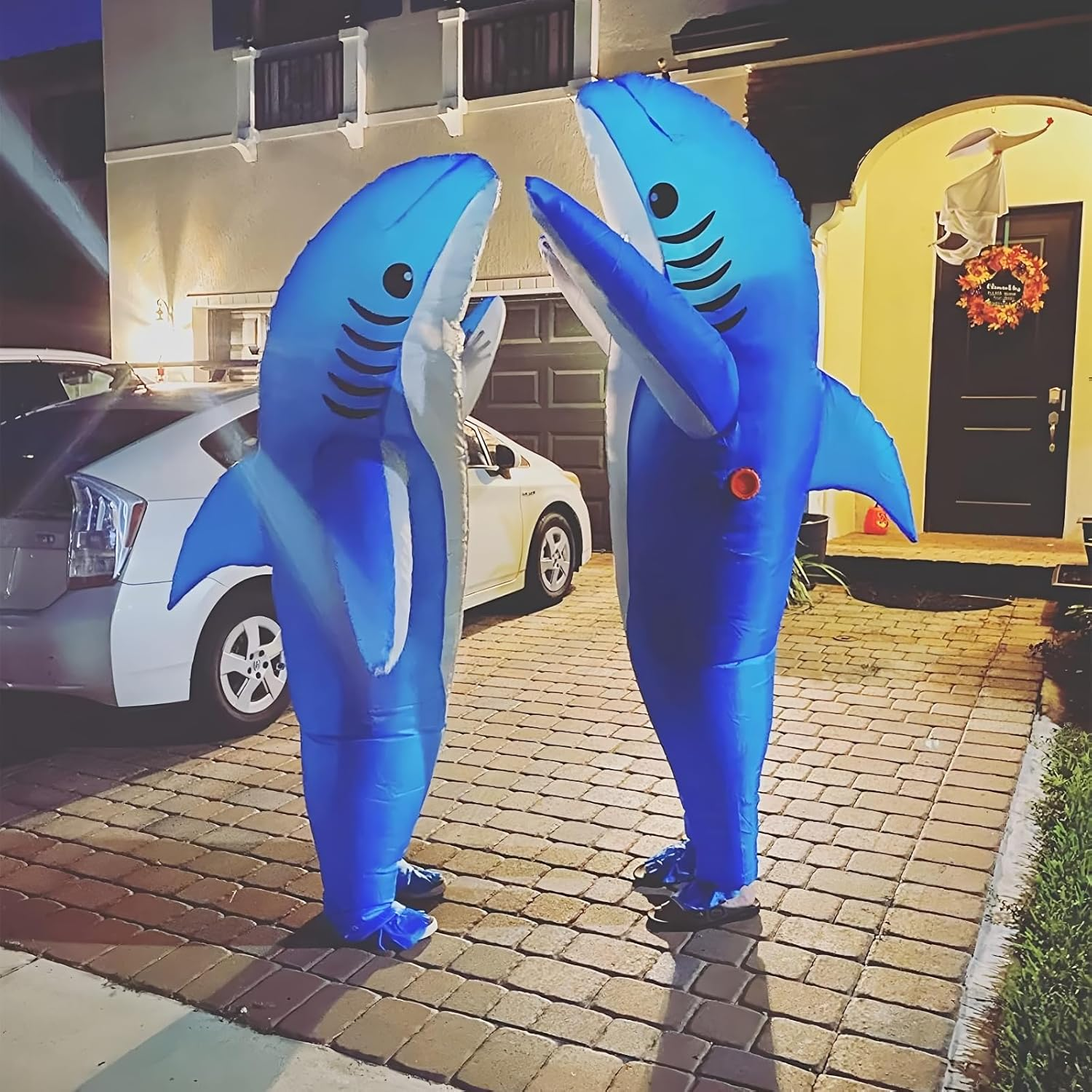 Eukalink Inflatable Shark Costume Adult Blow up Fancy Dress for Halloween, Parties Blue