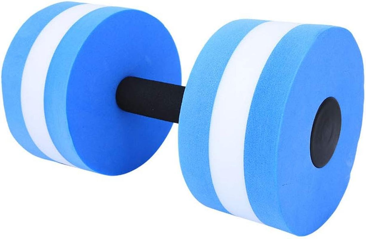 Water Dumbbell, Eco-Friendly Foam Dumbbell, Fitness Equipment for Water Sports Adult Children Indoor Sports Exercise (Blue and White)