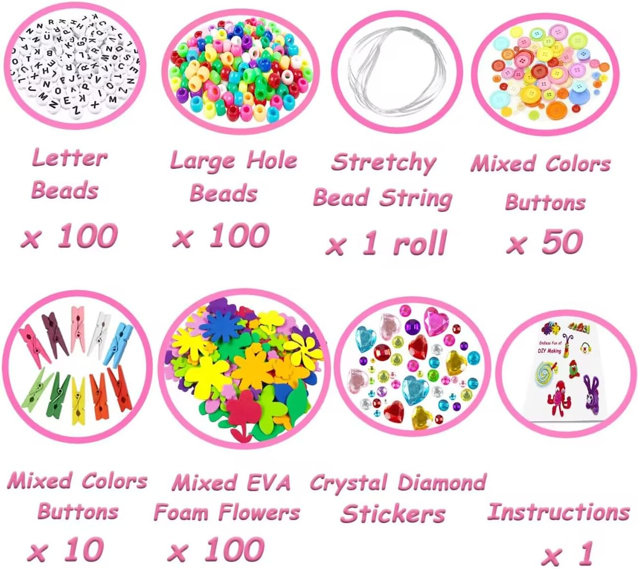 3000 Pieces Craft Set Children'S DIY Craft Case Craft Supplies for Crafts Pipe Cleaners Googly Eyes Beads Creative Scrapbooking Craft Set for Girls Boys 4 5 6 7 8 Years Gifts (Purple) - Purple image number 5