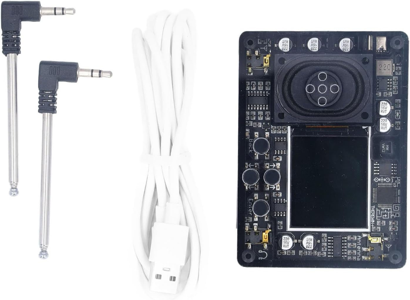 Mini Theremin Musical Electronic Creative Instrument, Adjustable Tune Settings, Highly Interactive Screen Display, Unique Portable Musical Instrument Gift image number 1