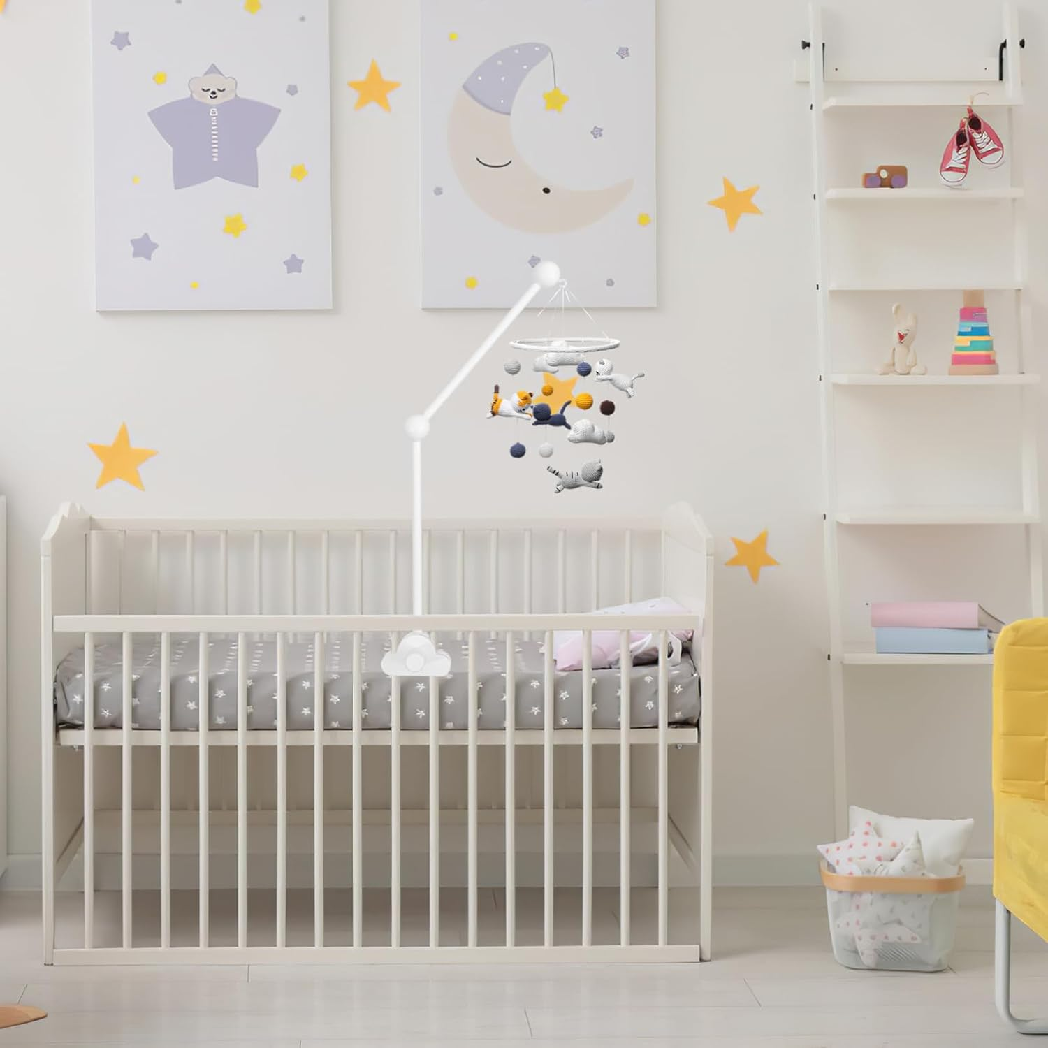 CHILDWEET Mobile Hanger Arm Kit Sturdy Crib Mobile Holder for Nursery Decoration Easy to Assemble and Adjust Provides Entertainment and Soothing Effect For image number 6