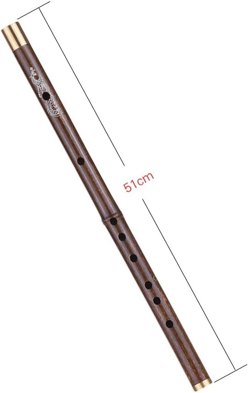 Yasao Professional Black Bamboo Dizi Flute Traditional Handmade Chinese Musical Woodwind Instrument Key of C Study Level