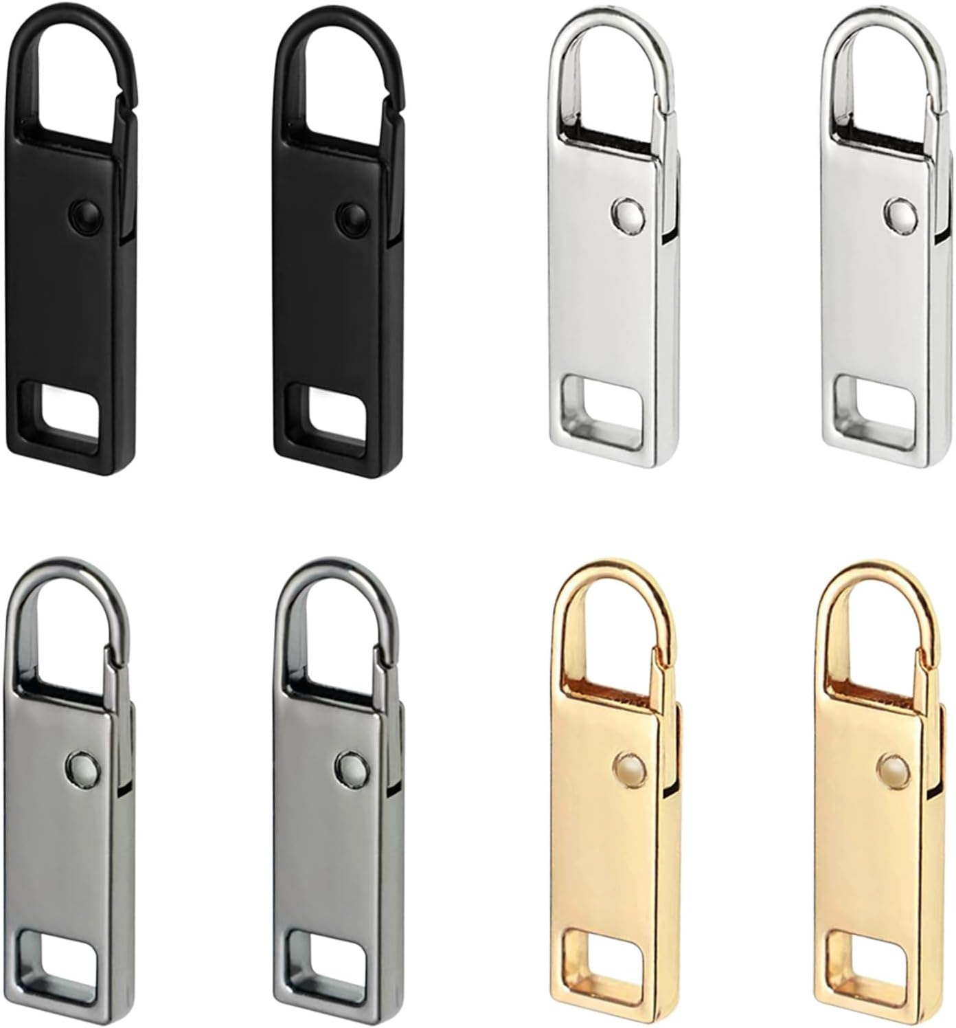 Urmspst Zipper Pull Replacement (2022 Upgraded), 8 Pcs Detachable Zipper Pull Tabs for Luggage Clothing Jackets Backpacks Boots Purse Coat(4 Color Black, Silver, Gold, Brilliant Black) image number 3
