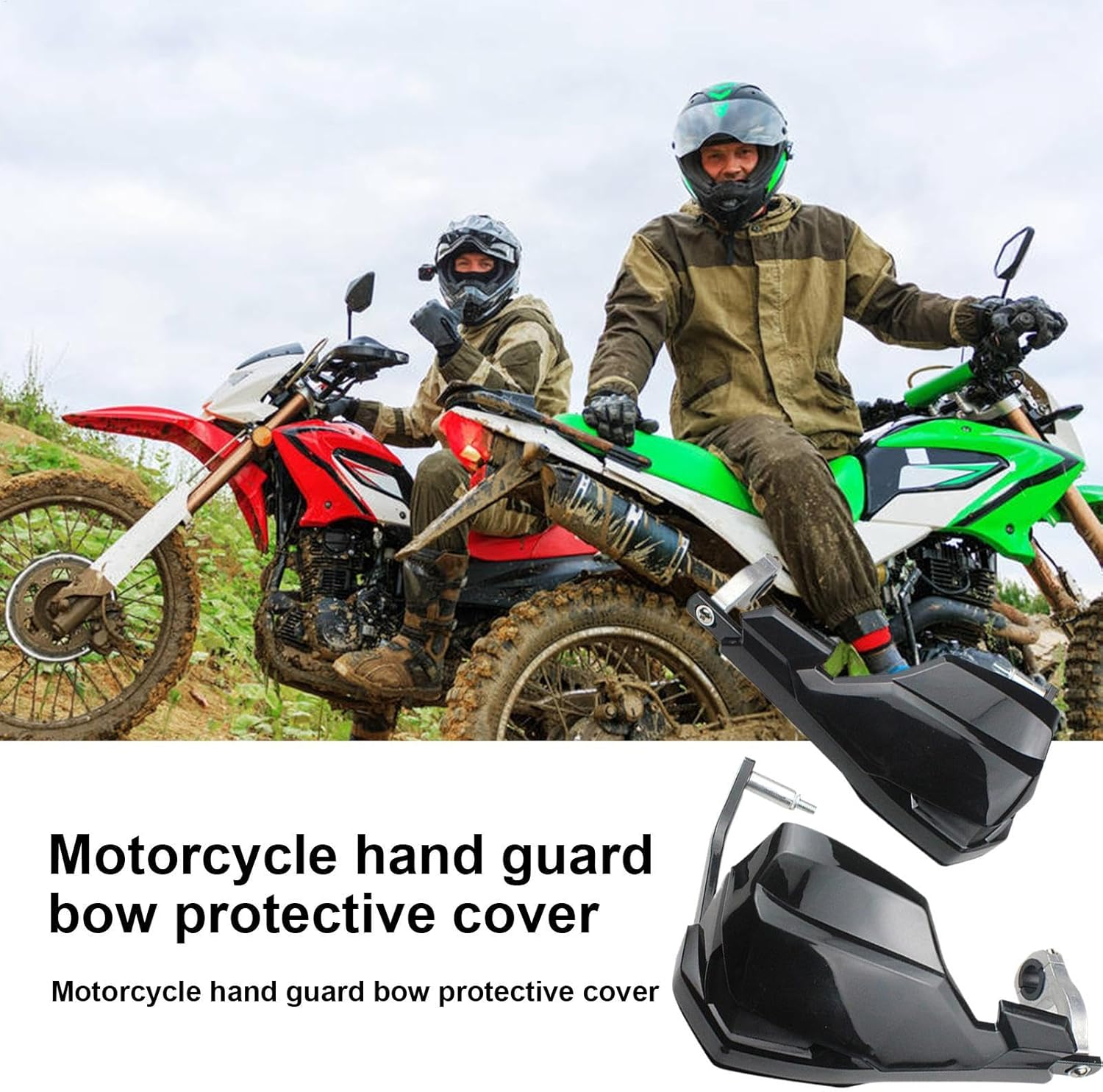 Motorcycle Handguards - Motorcycle Handlebar Brake Lever Protection Hand Guard,Motorbike Protective Equipment, 1 Pair Aluminum Alloy Shield for Motocross ATV