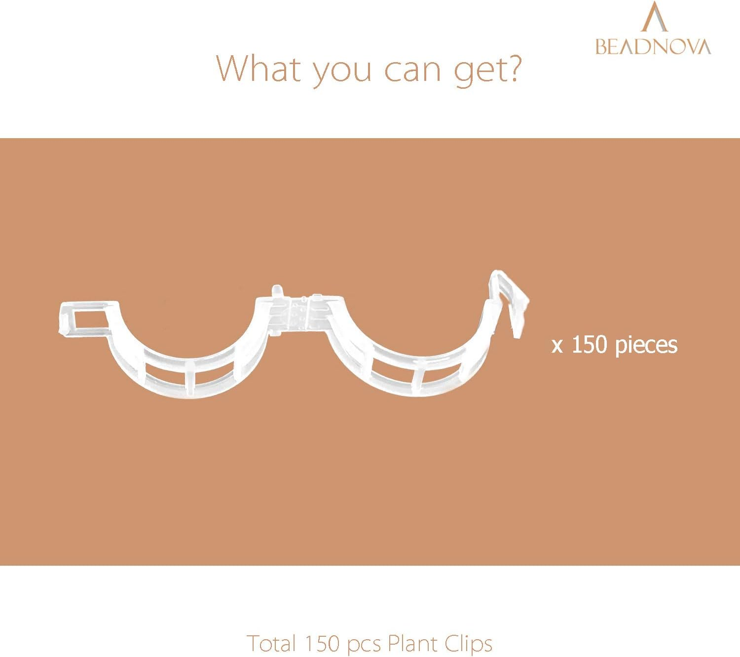 BEADNOVA 150Pcs Tomato Clips Plant Clips Garden Clips Vine Clips Tomato Trellis Clips for Tomato Vine Vegetable (150PCS) image number 2