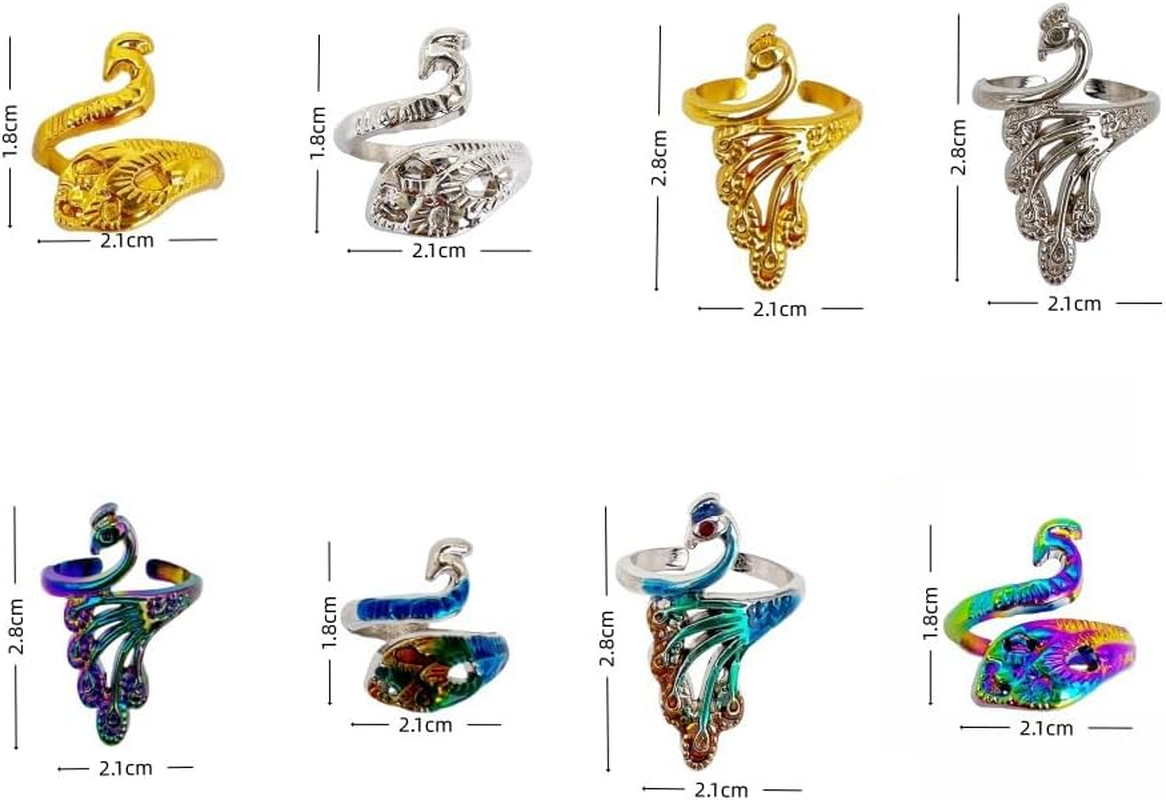 16 Pcs Knitting Crochet Loop Ring for Fingers, GYWHOOFT Adjustable Crochet Tension Ring, Metal Open Yarn Guide Holders, Knitting Thimbles for Crochet, Hand-Made Faster Crocheting Knitting Accessories image number 1