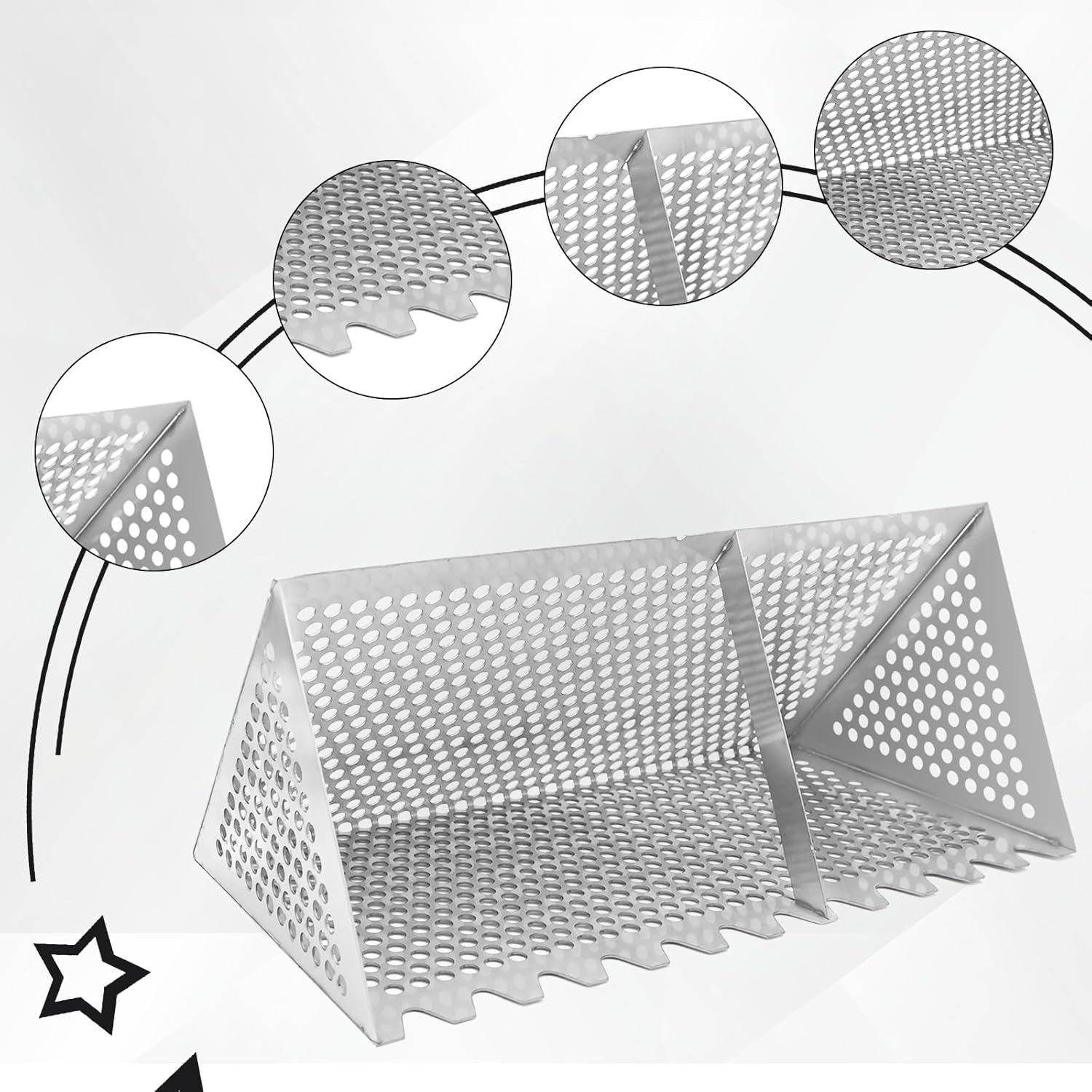 PEUTIER Sand Rake, Durable Beach Rake with Sharp Teeth, Wide Basket, Easy to Install, Practical Tools for Finding Sand Fleas, Etc.