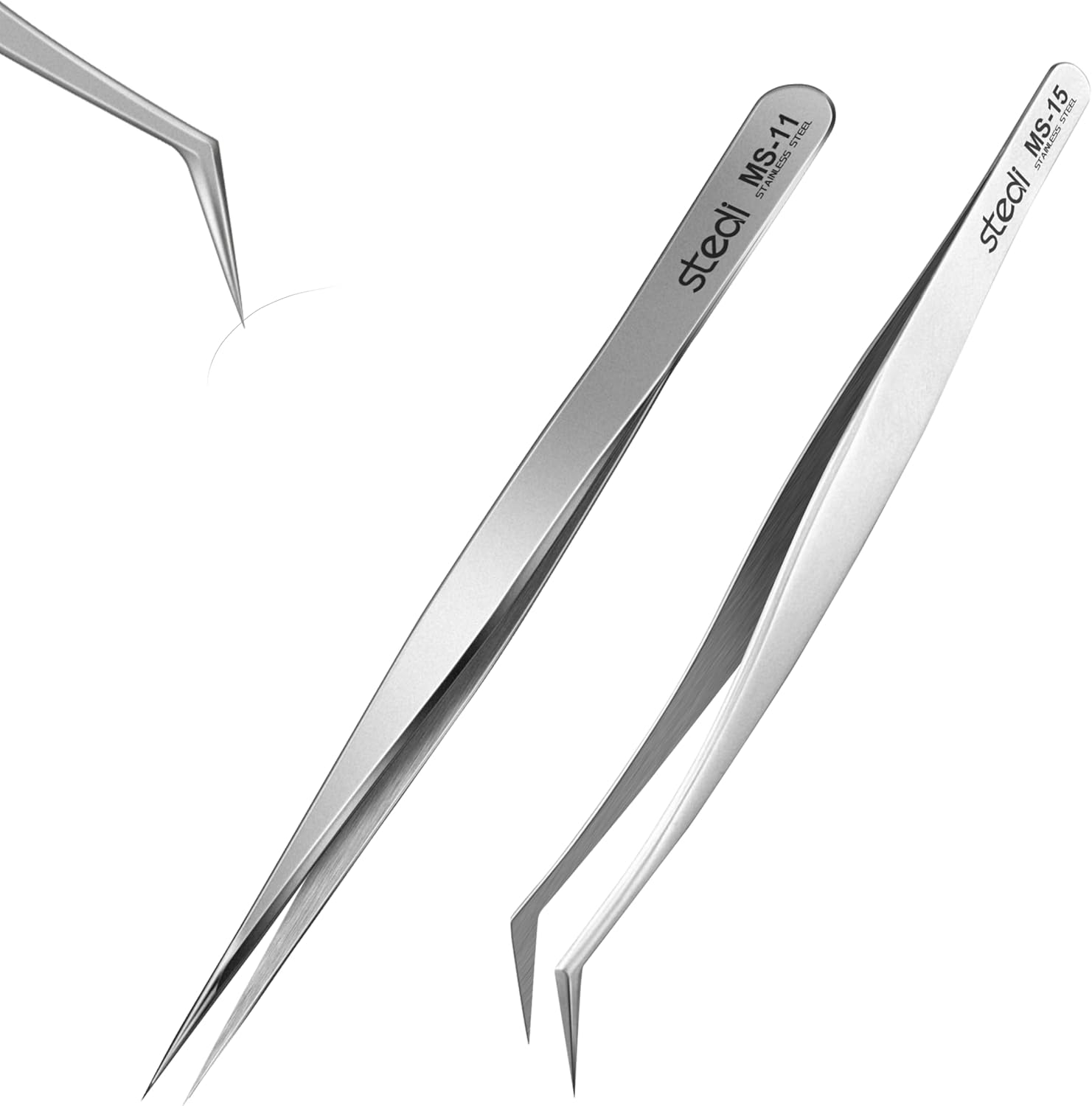 Precision Tweezers Set, Upgraded Anti-Static Stainless Steel of Tweezers