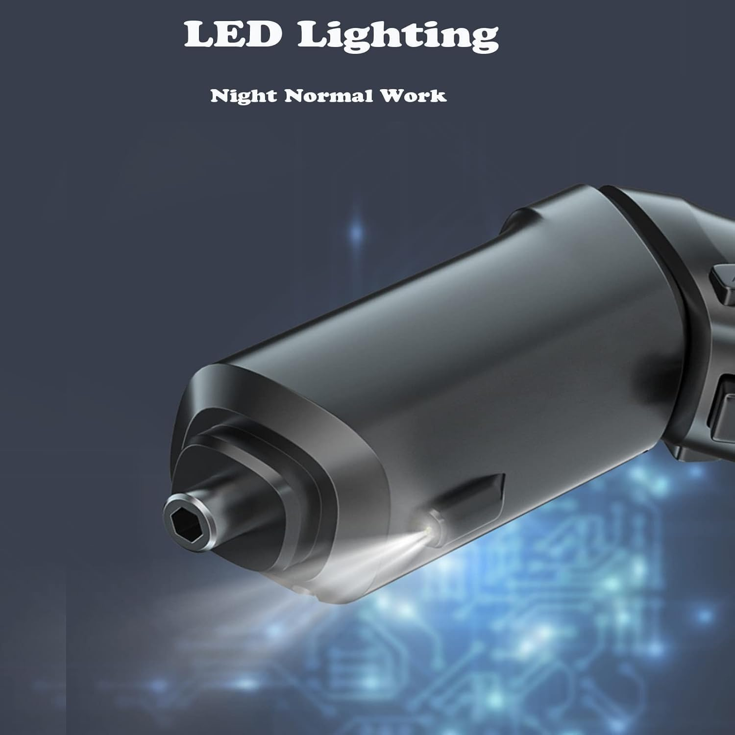 Annuoyi Electric Screwdriver Set, Electric Screwdrivers Rechargeable Drill Driver Set, 47 in 1 Rotatable Cordless Screwdriver with Led Light for Home/Office/Workplace(47Pcs,Black) image number 5