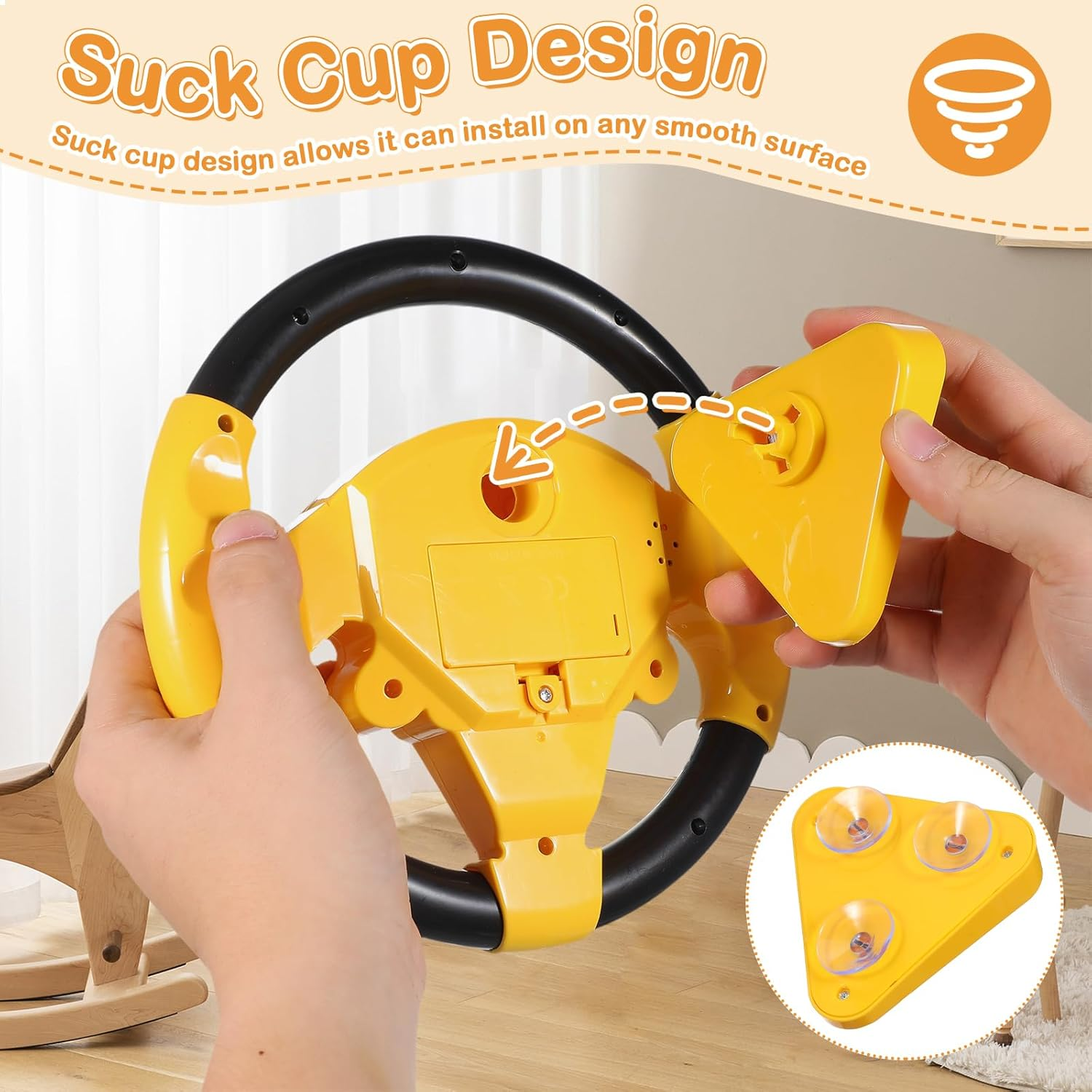 TOYANDONA Steering Wheel Toy for Kids Toy Steering Wheel Simulated Driving Controller Electric Early Learning Educational Toy Pretend Driving Seat for Children Boys and Girls image number 2