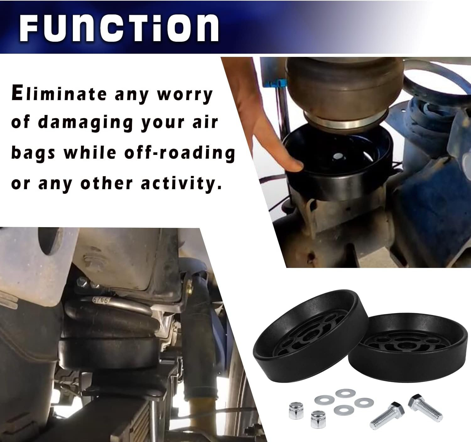 Air Bag Cradle Kits Fits for Full Suspension Travel for All Vehicle with 6" Diameter Air Bags and Full Size of Half Ton Truck 2/4WD #KU09140BK