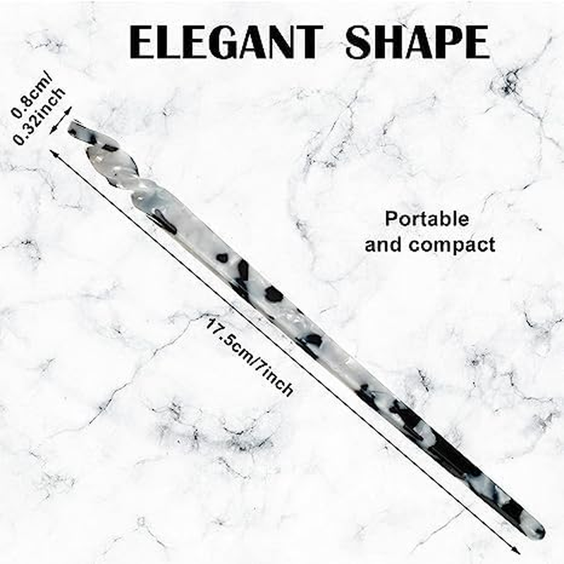 8Pcs Acetate Hair Sticks, Better Jonny Vintage Leopard Print Hairpin 17.5Cm Hair Chopsticks Tortoise Shell Hair Styling Accessories Chinese Hair Sticks for Women Girls (Classic) image number 2