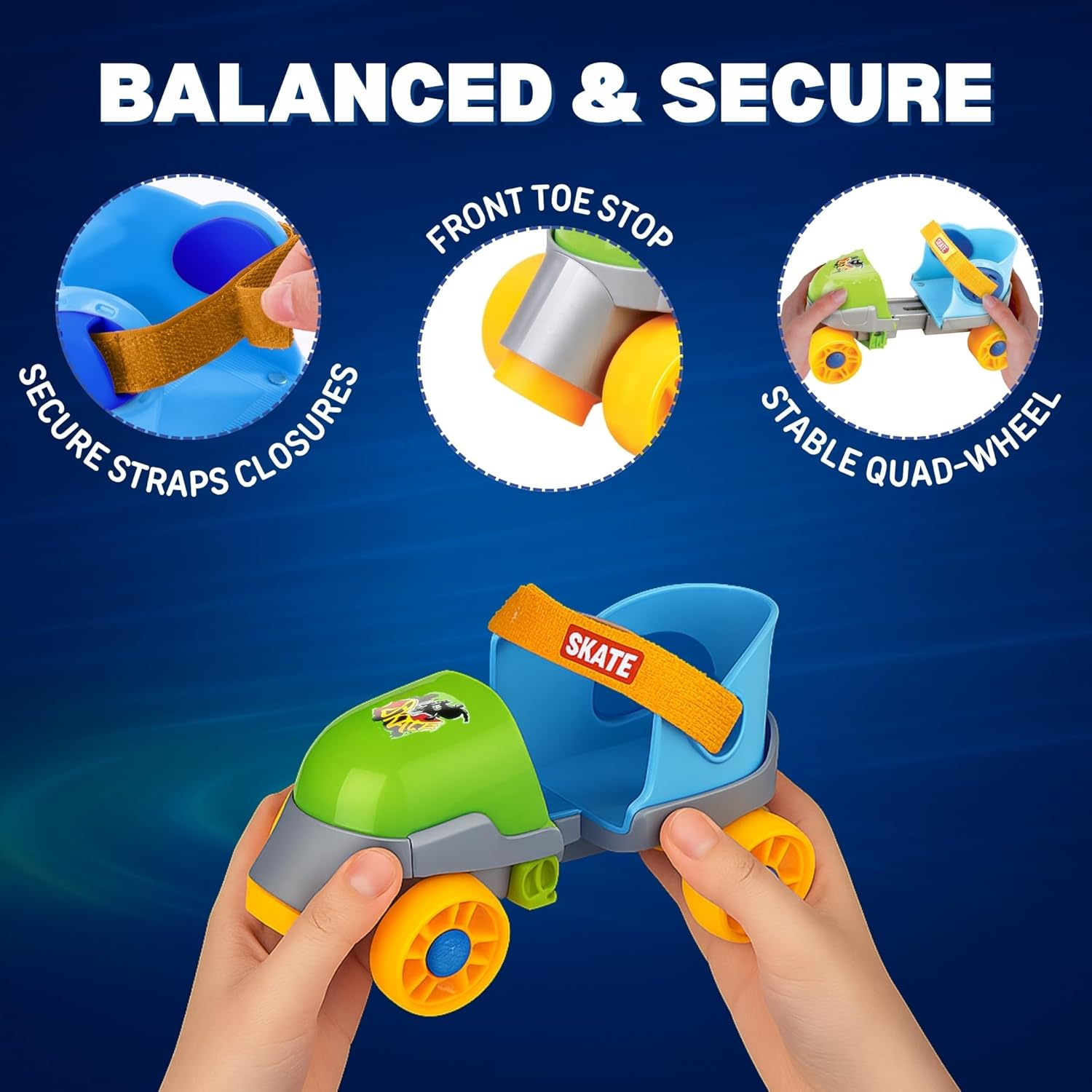 Liberty Imports Grow-With-Me Easy Training Adjustable Inline Rollerskates image number 6