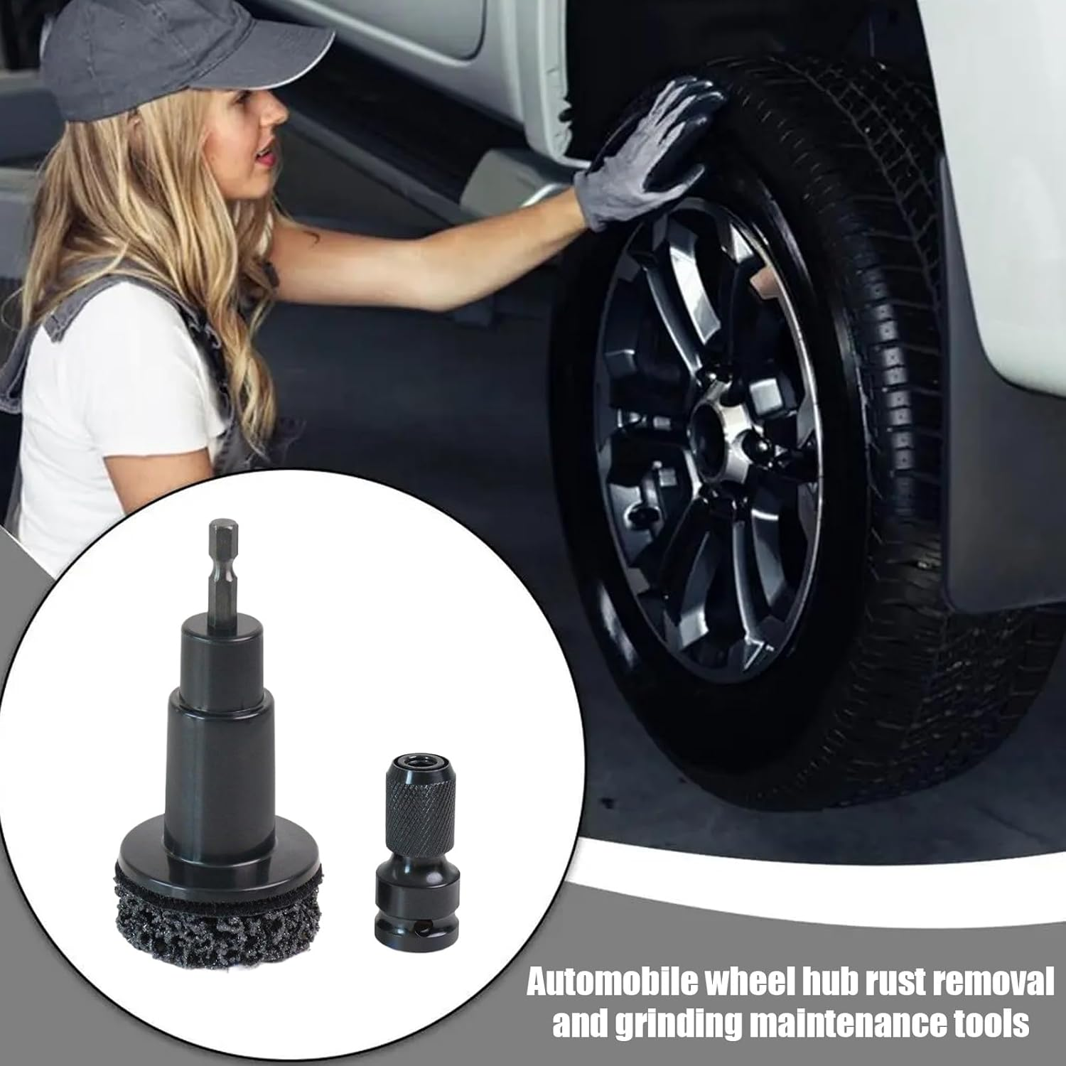 Wheel Cleaning Kit | Rust Cleaning Tool - Hub Rust Remover | for Automotive Car Wheel Rotor Brake Parts Rash Maintenance image number 6