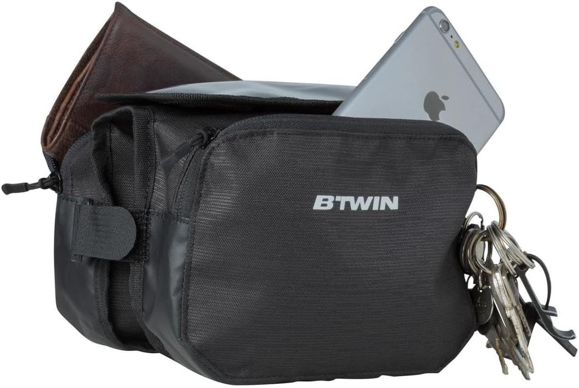 Decathlon Riverside 520 Double Bike Frame Bag (2 X 1L) Black - Bike Bag image number 5