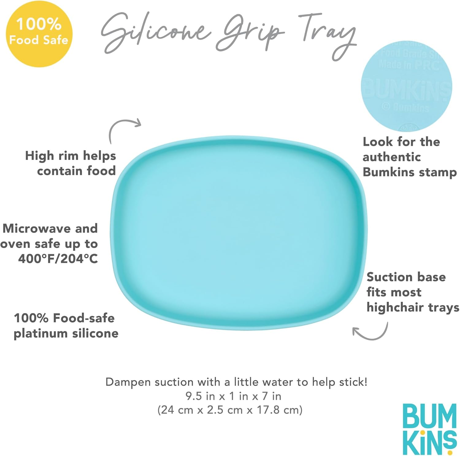 Bumkins Silicone Suction Grip Tray, Kids Large Plate, BPA Free, Microwave and Dishwasher Safe, Marble image number 2