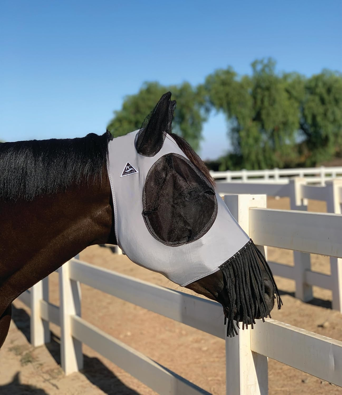 Professional'S Choice Sports Medicine Products Comfort Fly Lycra Mask Horse Face Mask with Nose Fringe Oversized image number 2
