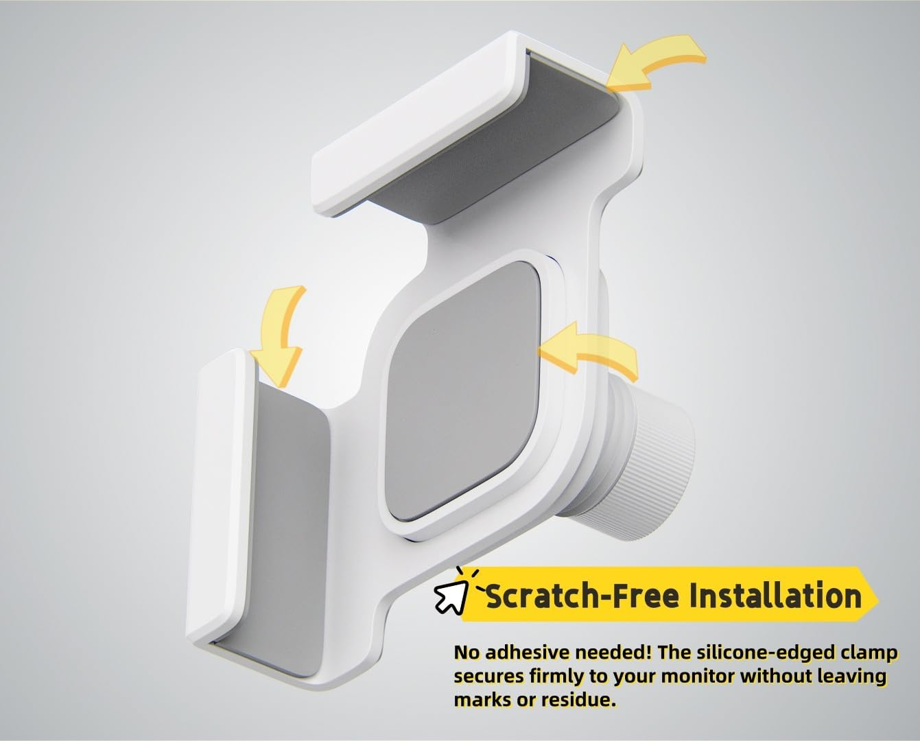 Wigmoa【1Pack】 Clamp-On Monitor Headphone Stand &ndash; Adjustable Headset Holder with 360&deg; Rotating Hook, Silicone Protection, Space-Saving Desk Organizer for Office, Gaming & Study YA-C (Black)