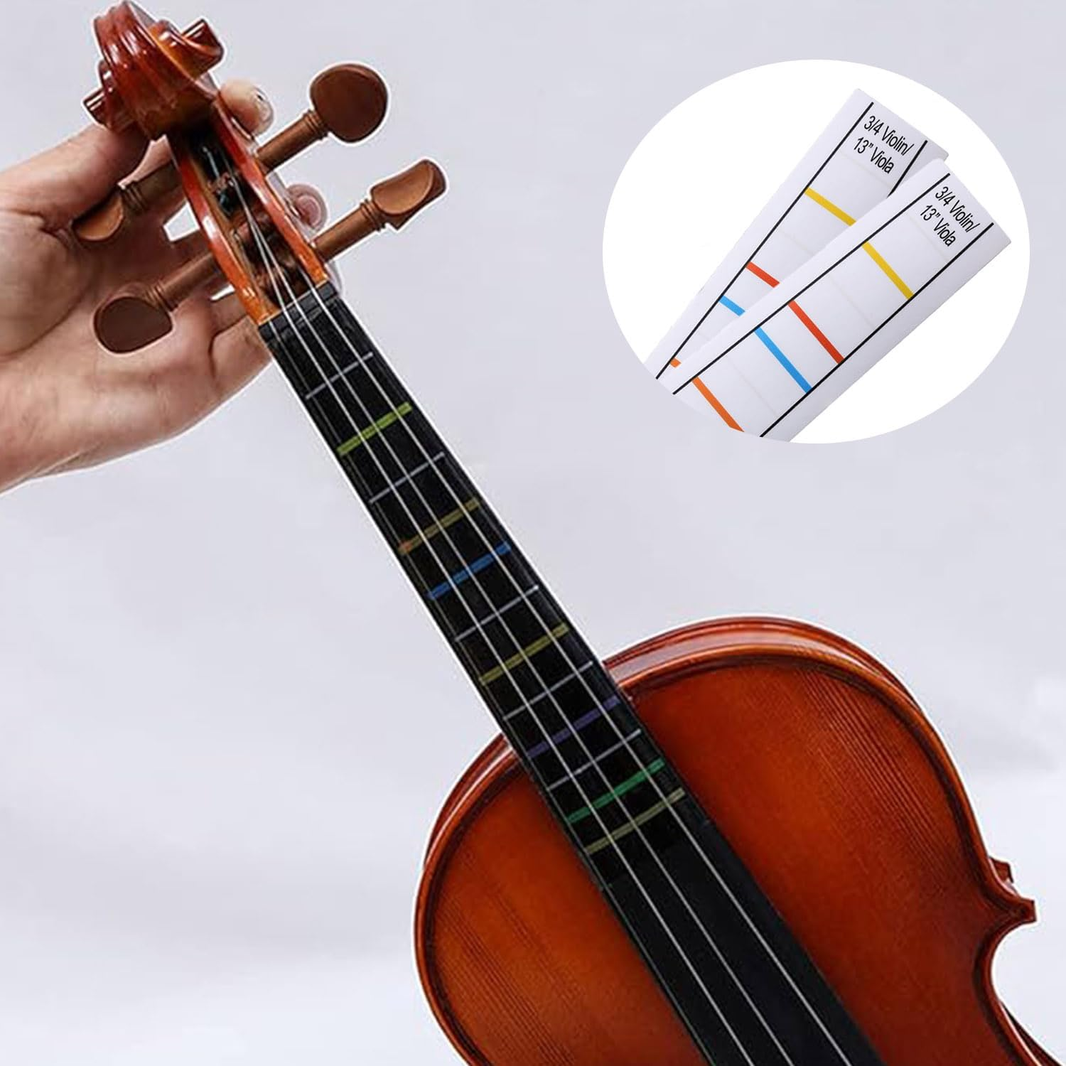 2 Sheets Transparent 3/4 Violin Finger Guide Finger Guide Position Decal Label Markers Accessory for Violin Practice Beginners (3/4) image number 3