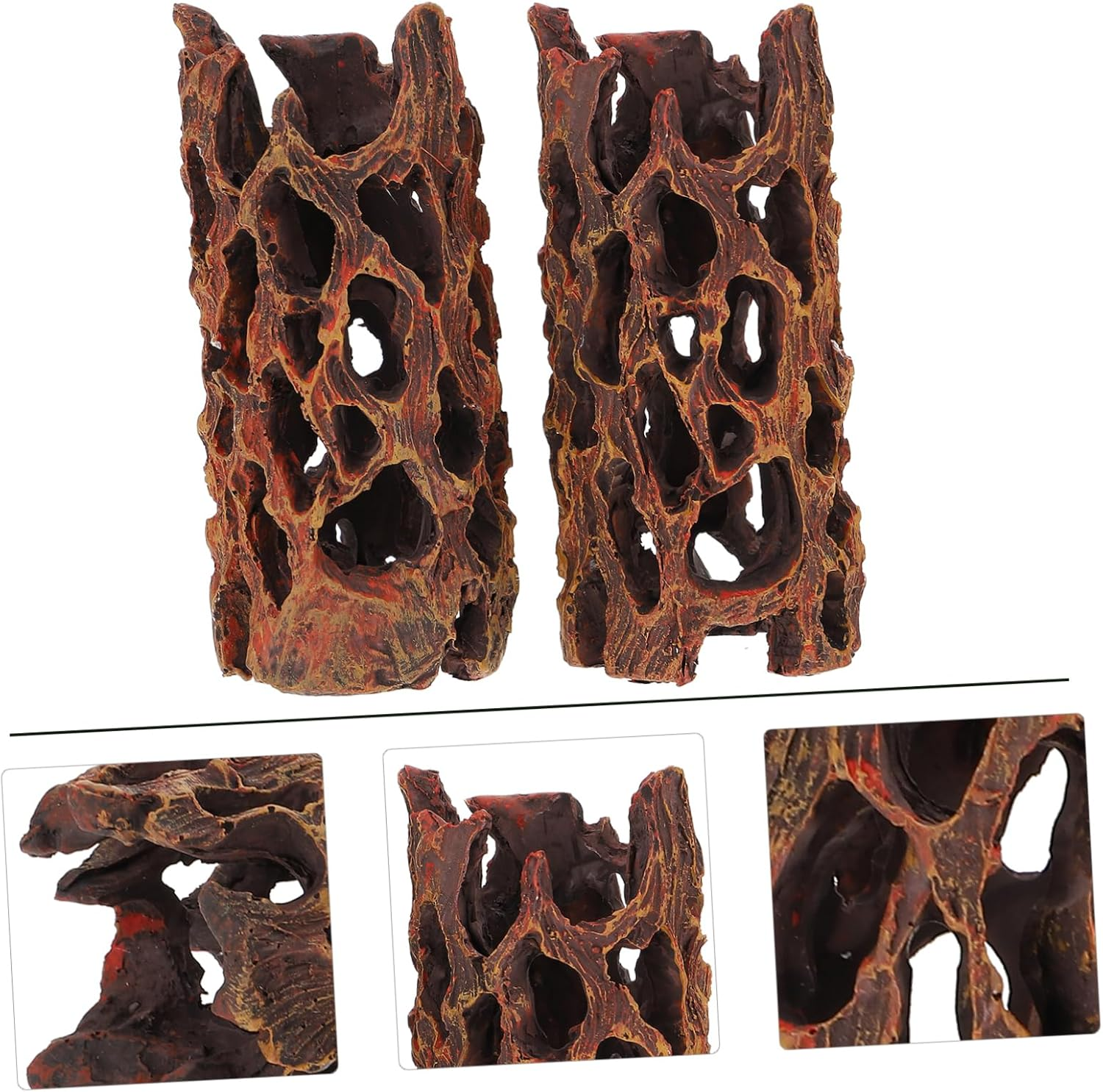 VERDANVERSE 2Pcs Aquarium Cave Hideout Decor Fish Tank Landscape Adornments Tree Ornaments for Pet Fish