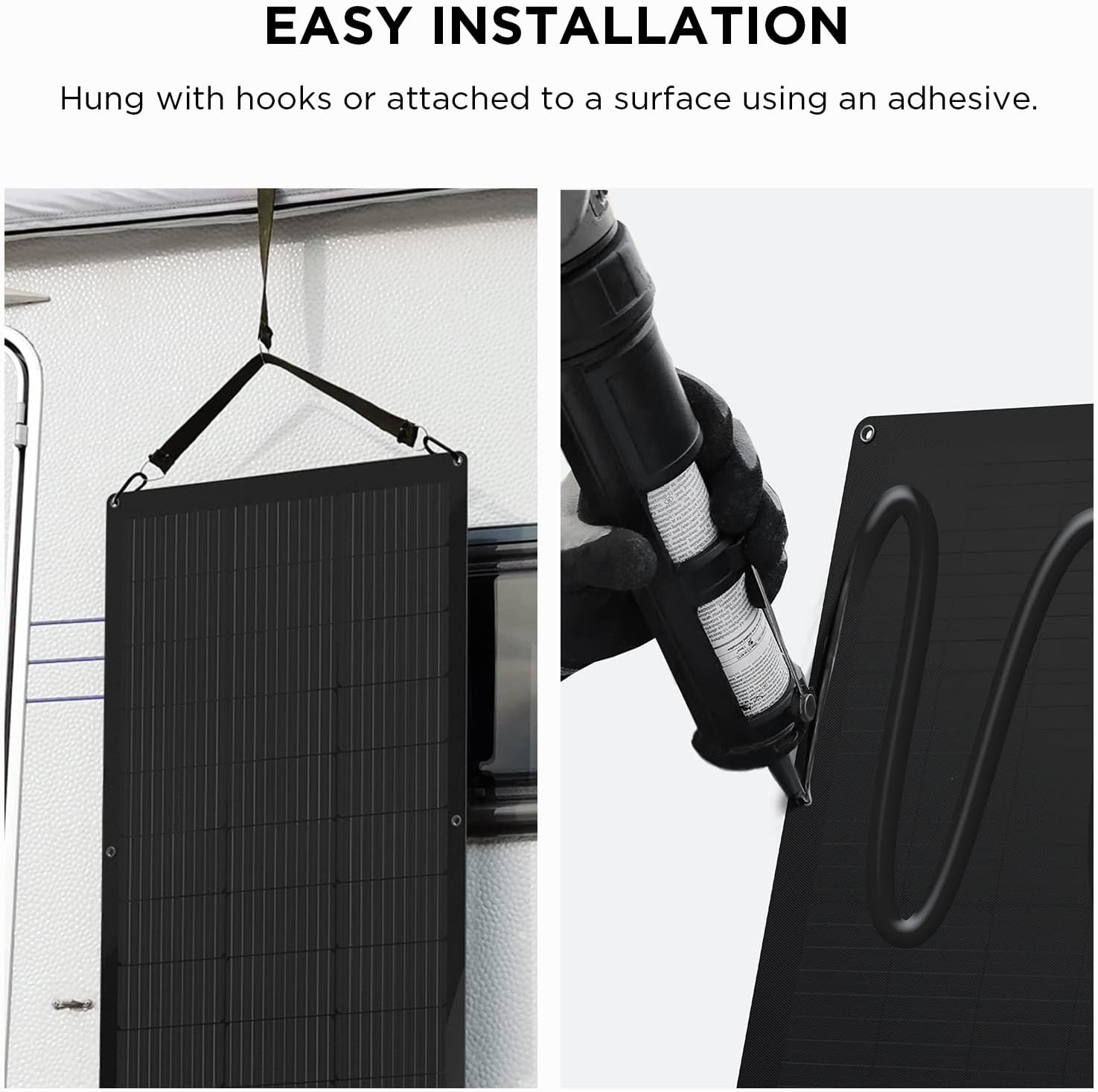EF ECOFLOW 100W Flexible Solar Panel with High Efficiency Solar Modules,Ip68 Waterproofing, Ideal for Off-Grid Solar Panel Kits, PV Charging, Power Kits & Ecosystem for Home, Camping, Boat image number 2