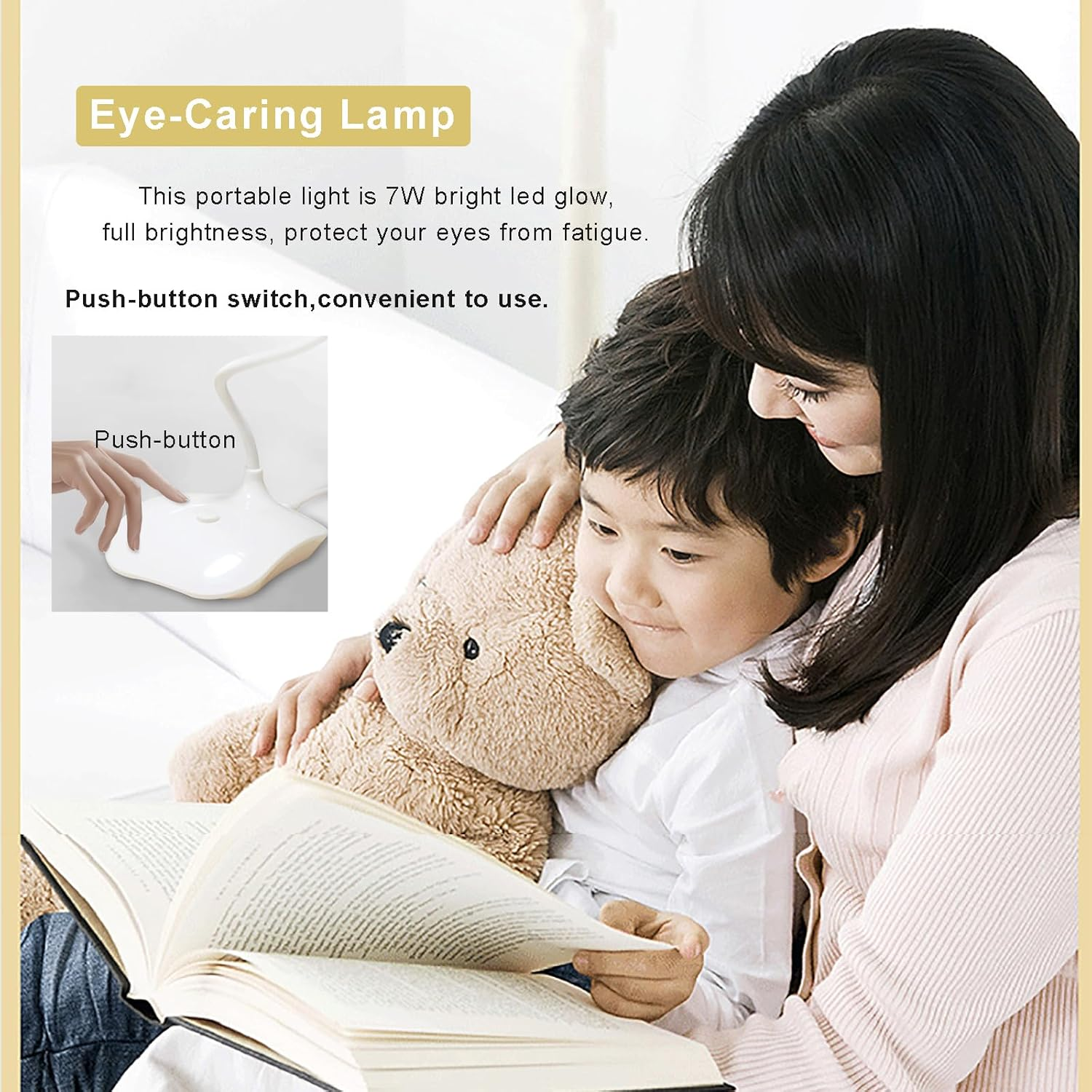 Jieruideng LED Desk Lamp USB Cable and 3 AA Batteries Operated- Flexible Gooseneck, Eye Caring, Bright Reading Light for Study Dorm Office (1) image number 6