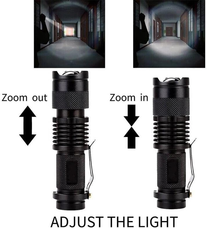 AIMALL 5X Mini Q5 LED Flashlight Torch with Adjustable Focus Zoom, 1200LM Bright Light, Waterproof & Skid-Proof, Aluminium Alloy for Outdoor Activities, Black image number 2