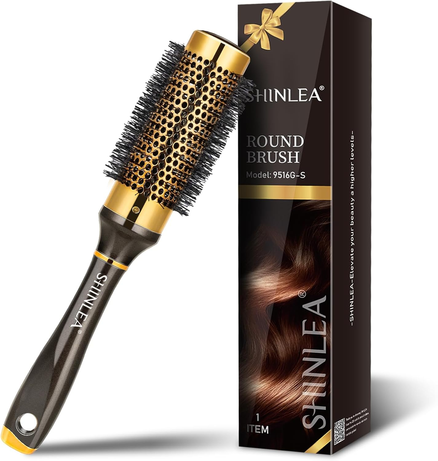 Hair Brush - SHINLEA round Hair Brush for Blow Drying 33MM Aluminium Curly Hair Brush, Hairbrushes for Women Professional Curling, Hair Drying, Styling, Straightening and Shine
