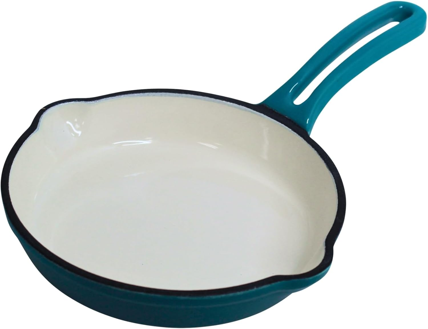 Mirro 6" MIR-19060 6" Mini Cast Iron Skillet, Teal, Ready to Use image number 1