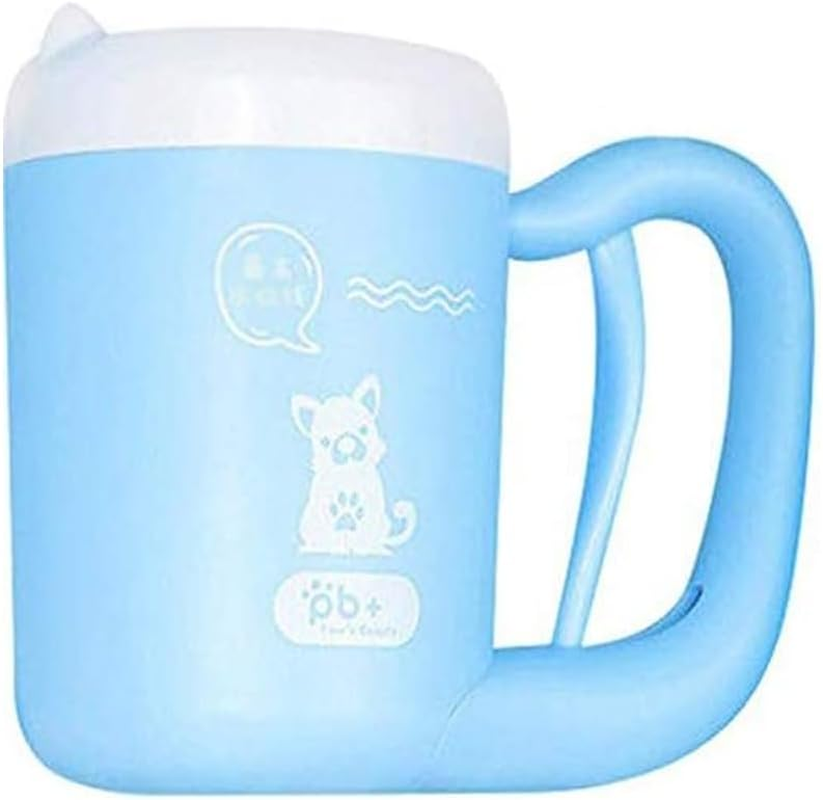 AIMALL 1 Pet Foot Washing Cup Dog Paw Cleaner with 360&deg; Silicone Brush for Cats and Dogs Two 3.58X5.43 Inches