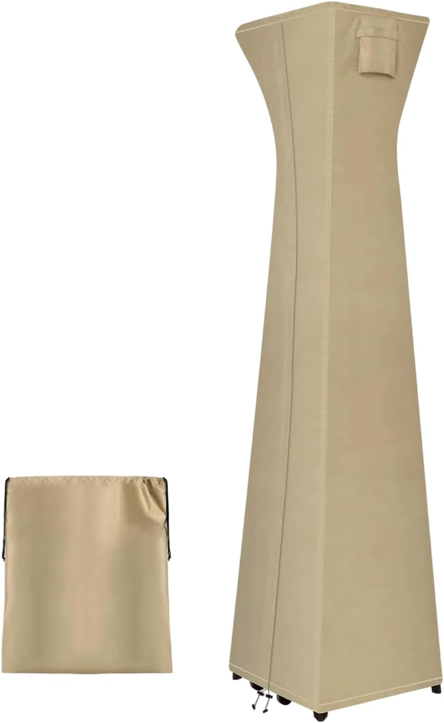 Pyramid Patio Heater Cover - with Zipper Heavy Duty 420D Dust-Proof Protector - outside Stand up Patio Heater Cover,For Lawn Deck Tan Garden Yard
