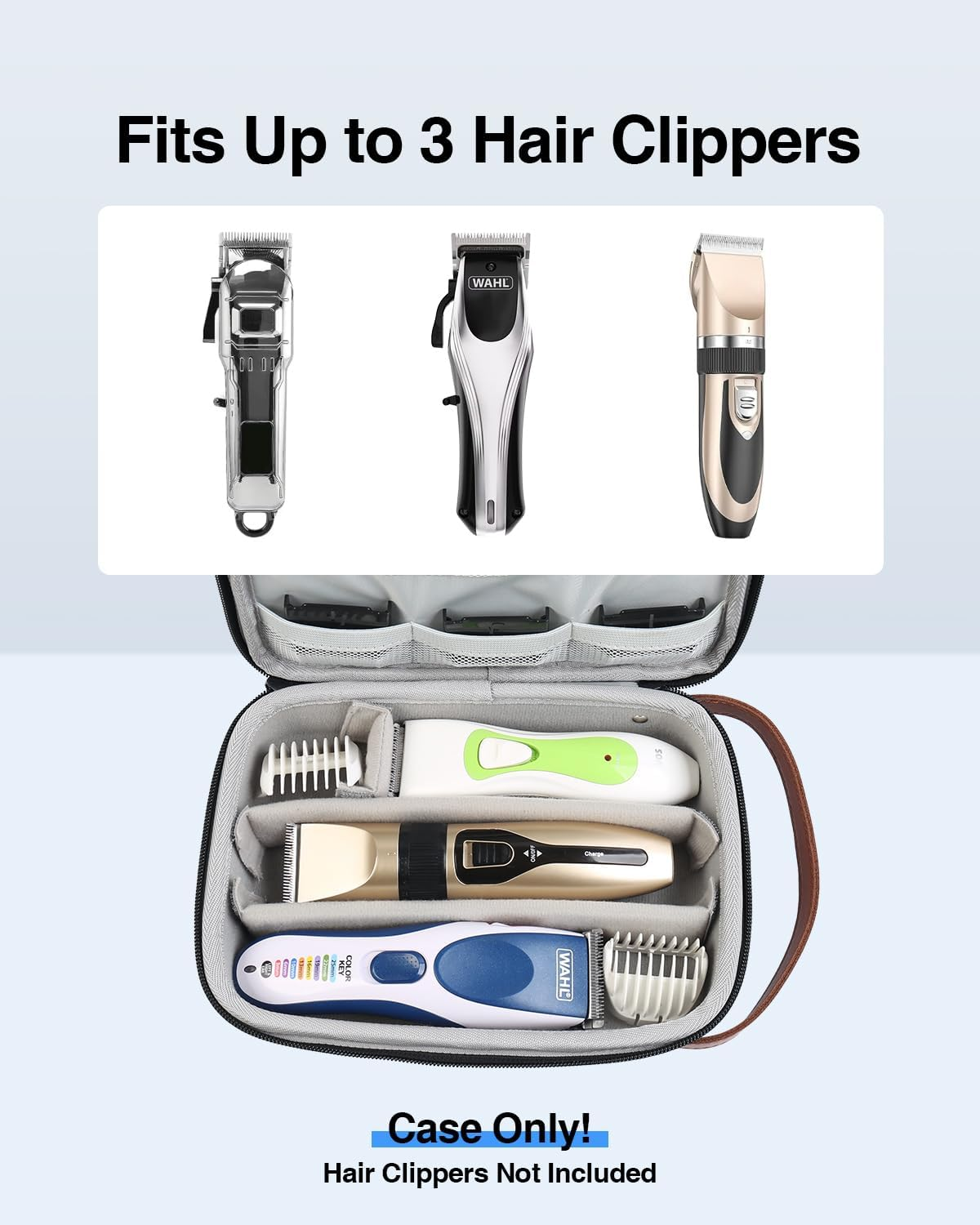 Luxtude Hair Clipper Case Travel, Portable Barber Cases, Barbers Bags for Clippers and Supplies, Clipper and Trimmer Bag, Barbers Accessories for Wahl 5Star/Hatteker/Oneisal/Andis Grooming (Case Only)