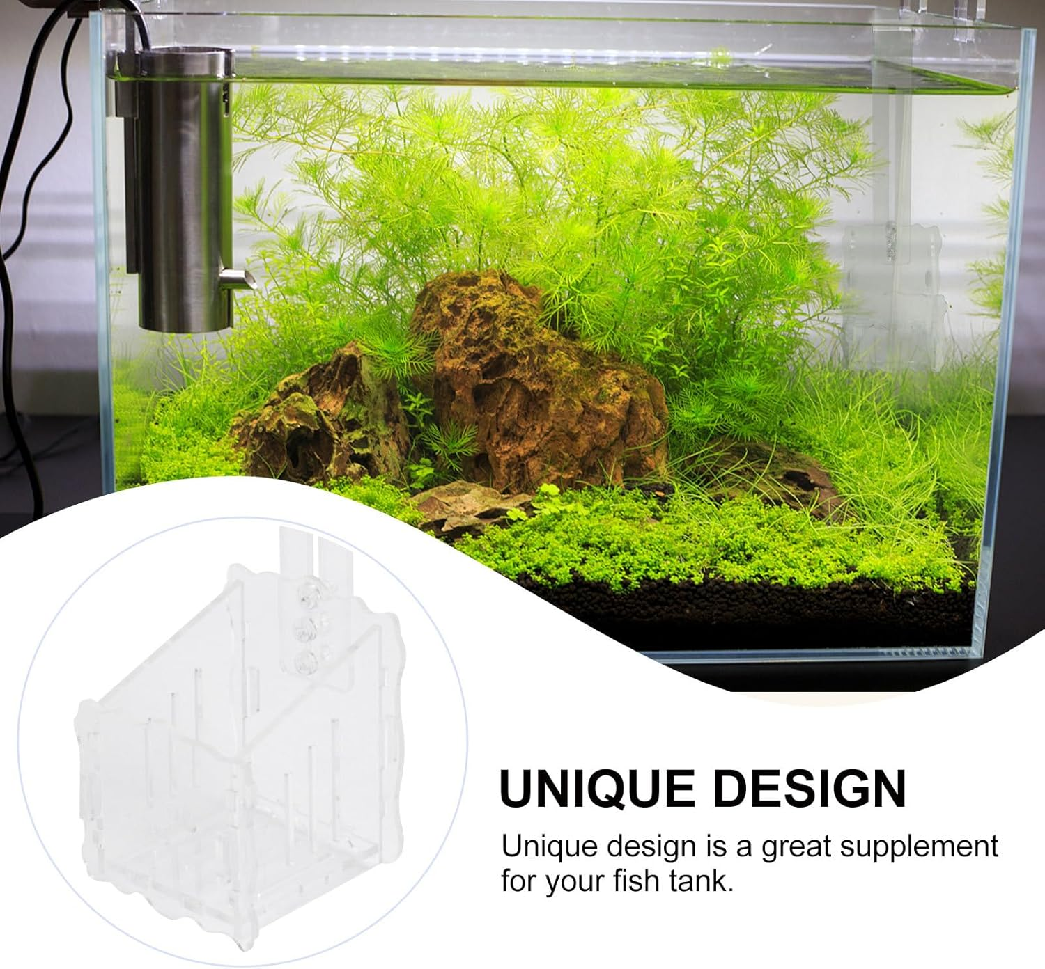 Totority Aquarium Planting Stand Acrylic Transparent Aquarium Plant Stand, Acrylic Aquarium Planting Cup Float Planting Pot Hook Large Fish Tank Accessories Aquarium Planting Stand image number 5