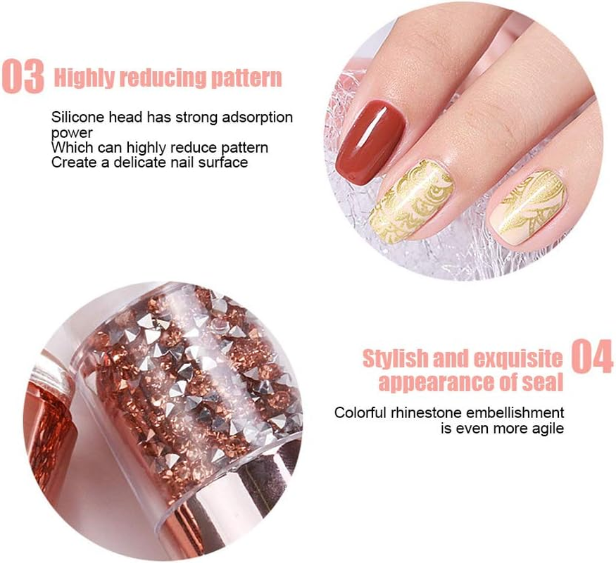 Double Head Nail Stampers Printing Scrapers Manicure Stamping Kit Silicone Stampers for Nail Art Lovers for Home Nail DIY image number 6