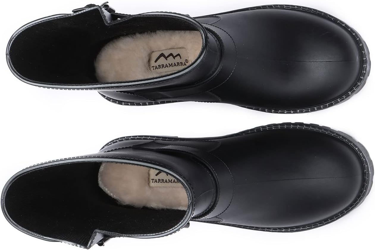 TARRAMARRA Women Rain Boots PVC Mid Calf Waterproof Gumboots with Wool Insole image number 4