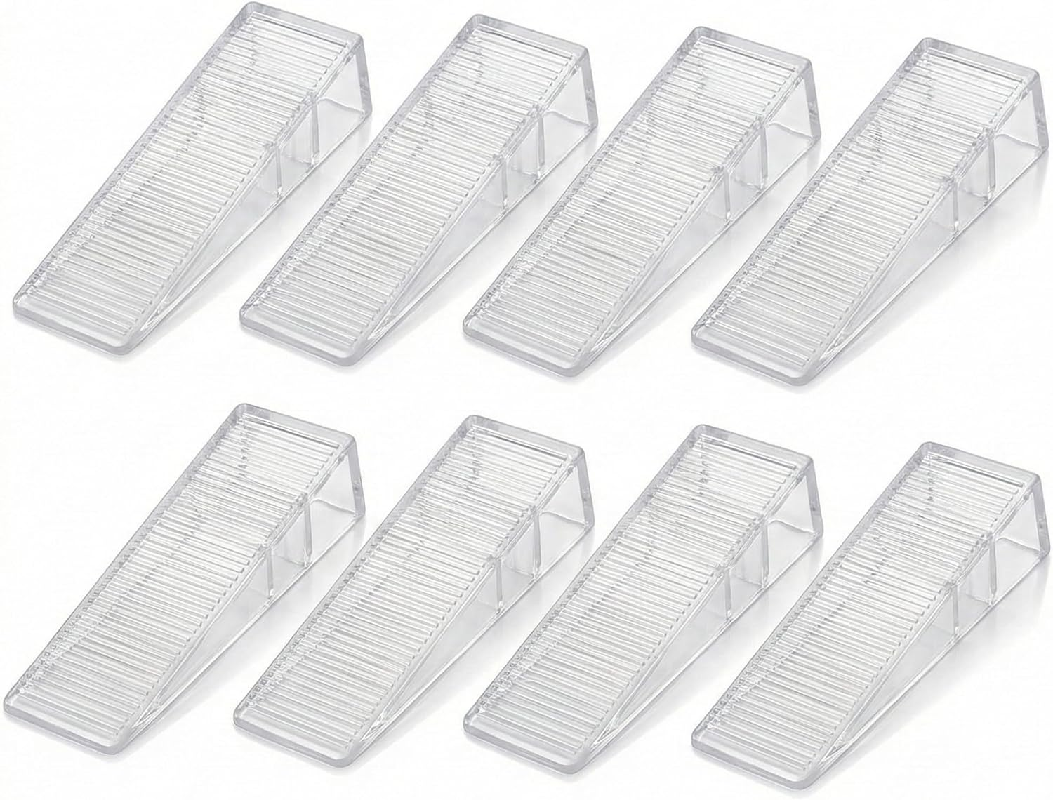 Clear Shims for Levelling Furniture, 8 Pcs Plastic Wedges for Uneven Floors, Trimmable Table Stabilisers, Stackable Non-Slip Door Stop for Toilet Base Cabinet & DIY Home Improvement image number 3